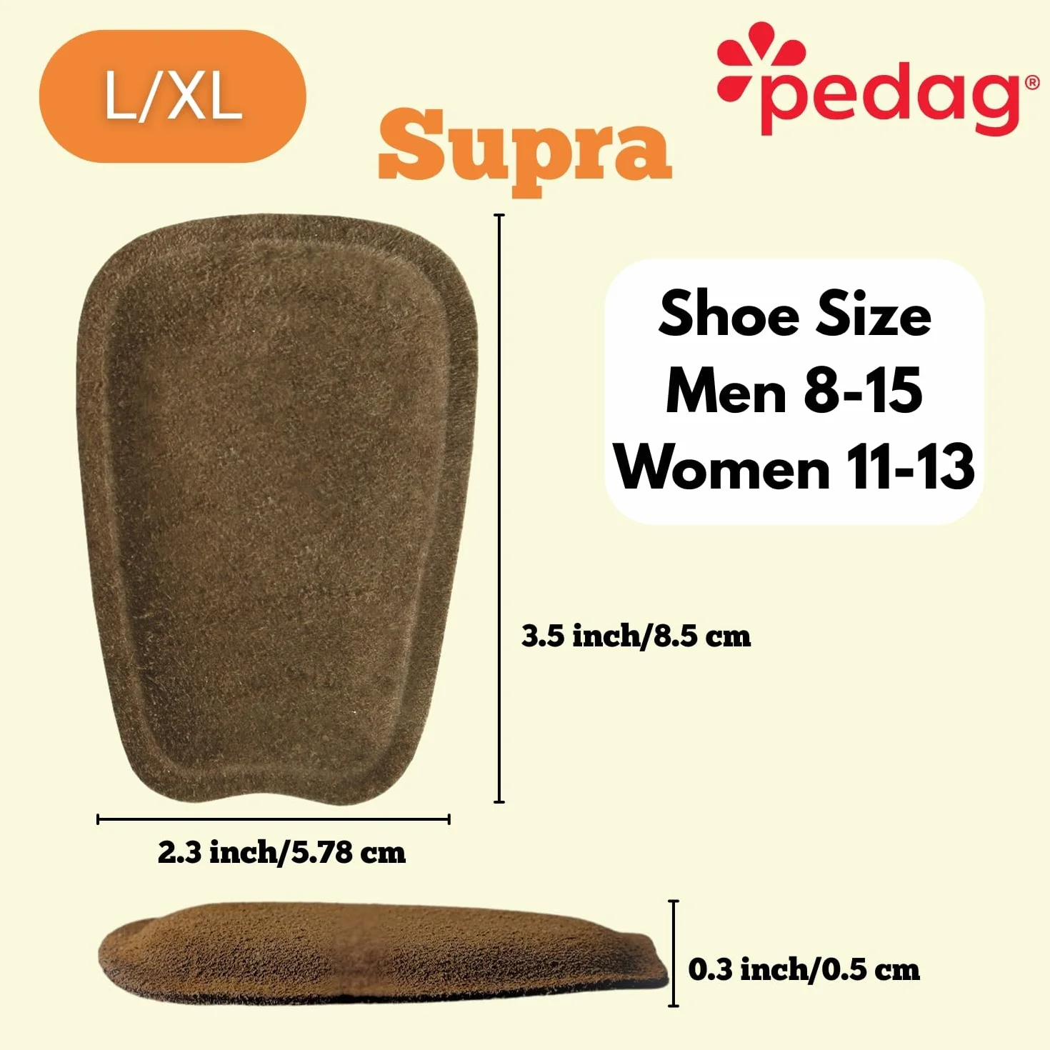 Pedag Supra Leder-Laschenpolster Memory Schaum Brązowy Large X-Large