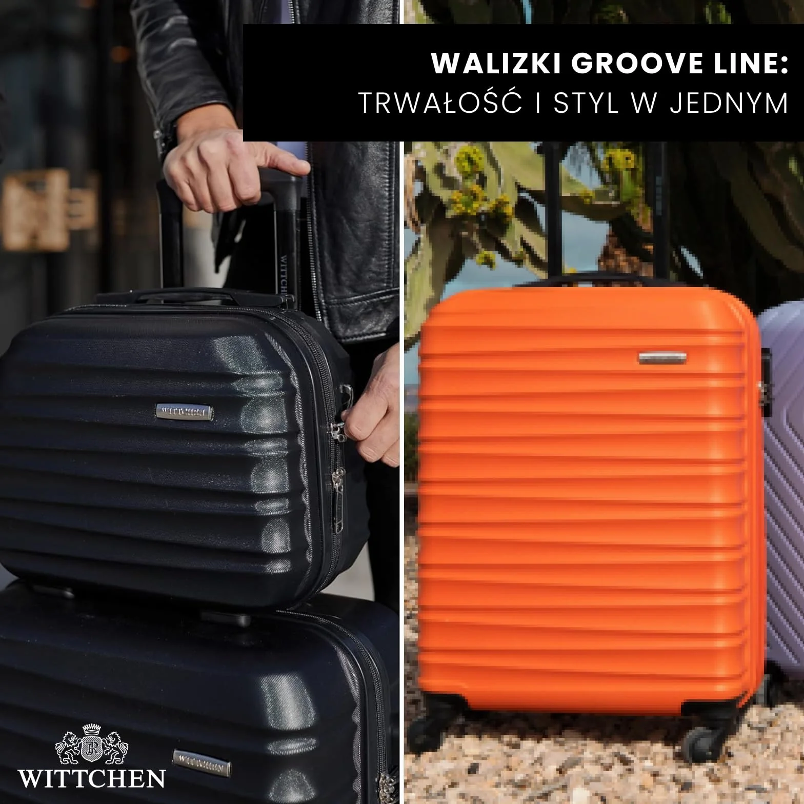 WITTCHEN GROOVE Line Mała walizka kabinowa ABS twardy bagaż pomarańczowy