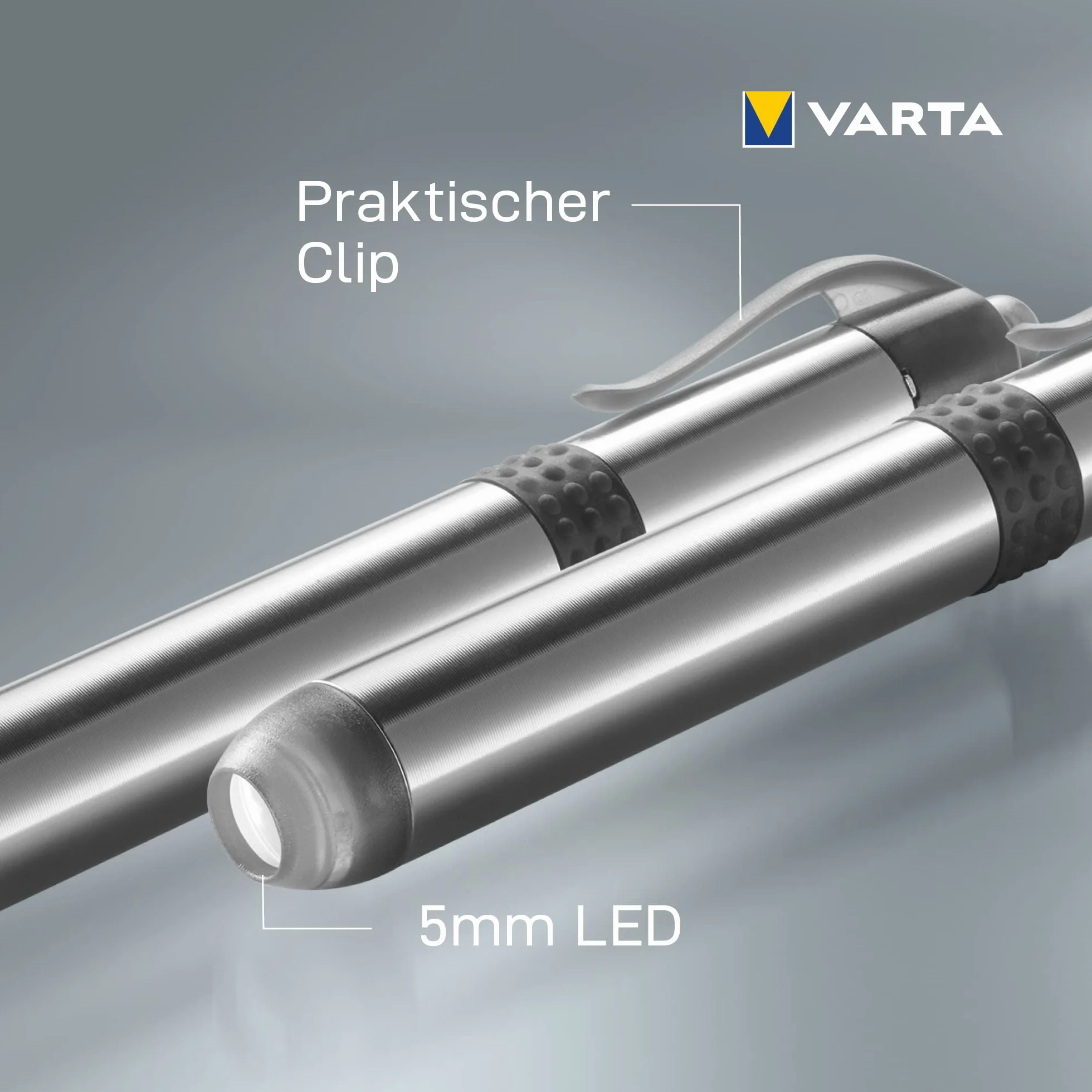 VARTA Lampa diagnostyczna LED, dwupak w zestawie: 1 x bateria AAA, lampa Pen Light, lampa źrenicy, bardzo smukła i lekka latarka, do zastosowań w szpitalu, gabinecie lekarskim