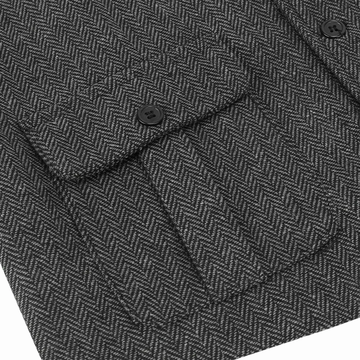 Allthemen Męska formalna kamizelka bez rękawów, tweed, biznesowa, dekolt w serek, klasyczny garnitur, kamizelka z kieszeniami