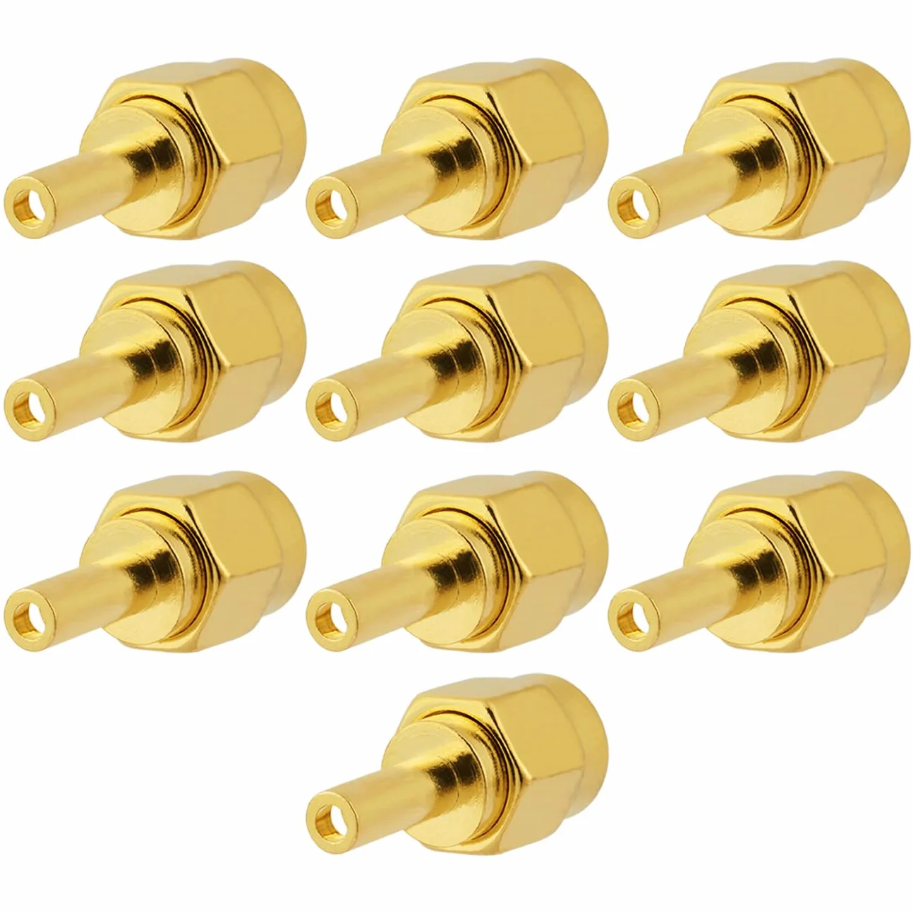 Vecys 10 Sztuk SMA Męskie Złącze 50 Omów Wtyk SMA Lutowane Złącze do Kabla Koncentrycznego RF 1.37mm RG178