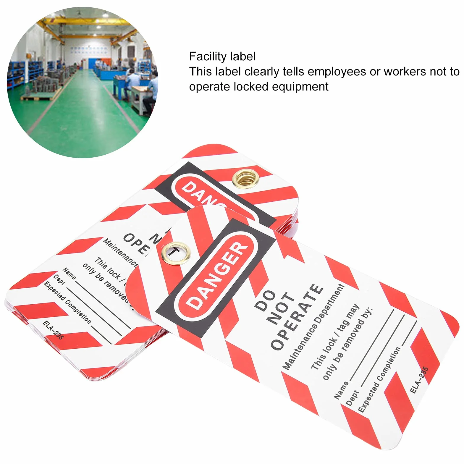 Zawieszka Blokująca, 10 Szt. Zawieszka Blokująca Zagrożenie Nieobsługiwane Ostrzeżenie Dotyczące Bezpieczeństwa Przednia/tylna Etykieta PVC do Blokady Nieczynnej Naprawa Sprzętu Elektrycznego