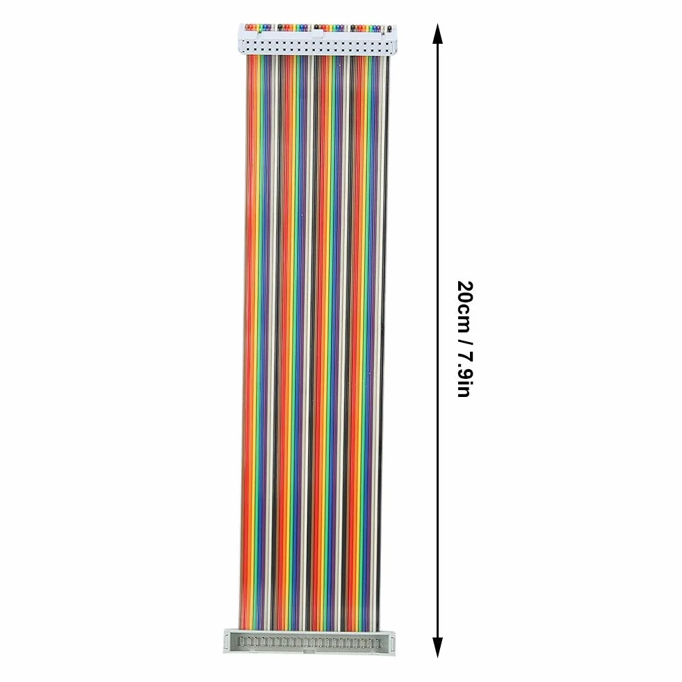 5 sztuk Kabel GPIO, męski na żeński 40-pinowy płaski kabel taśmowy, do (7,9 cala)(Mężczyzna na kobietę)