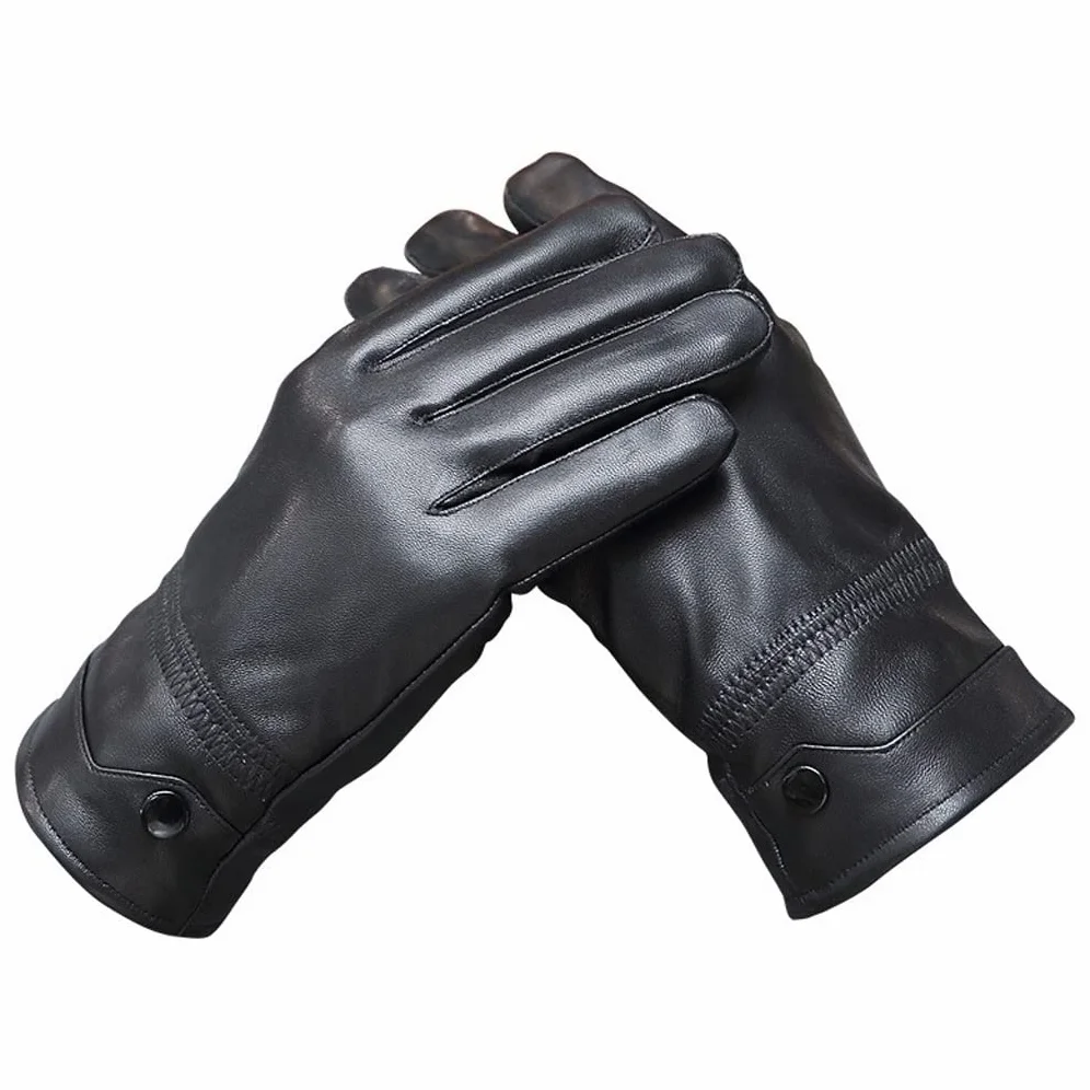 Rękawice skórzane Rękawice ochronne męskie Rękawice męskie Plus Velvet Warm Leather Rękawice zimowe skórzane (Kolor: A Rozmiar: Kod XXL) (Kolor: A, Rozmiar: Kod XXL) (AM) (AM)