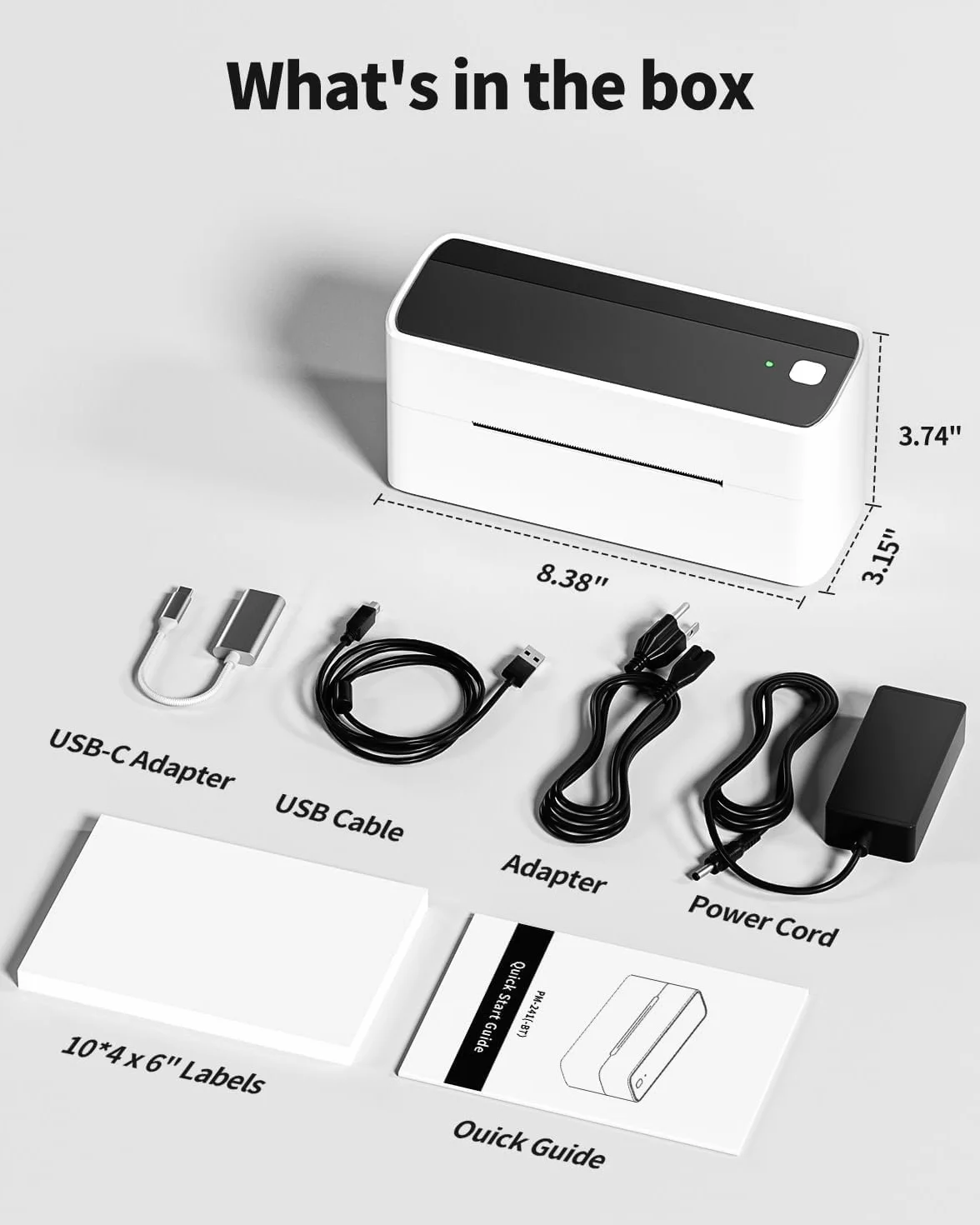 Phomemo drukarka etykiet Bluetooth DHL, drukarka etykiet wysyłkowych 4x6, termiczna drukarka do etykiet Label Printer jest do eBay, Amazon, Etsy, Ups, Shopify, Vinted itp. (Czarno-biały)