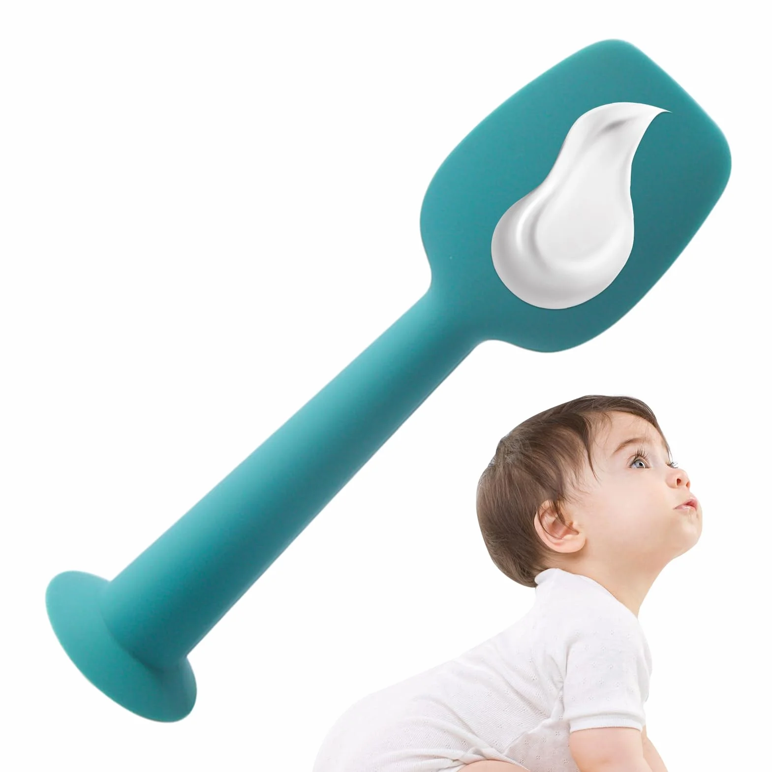 Baby Diaper Cream Spatula, Diaper Cream Applicator, Silicone Paste Tool with Soft Flexible Design, Portable & Easy to Clean, Ideal for Rash Care Nursery Bath Cheeks, 4.8x1.26 inch