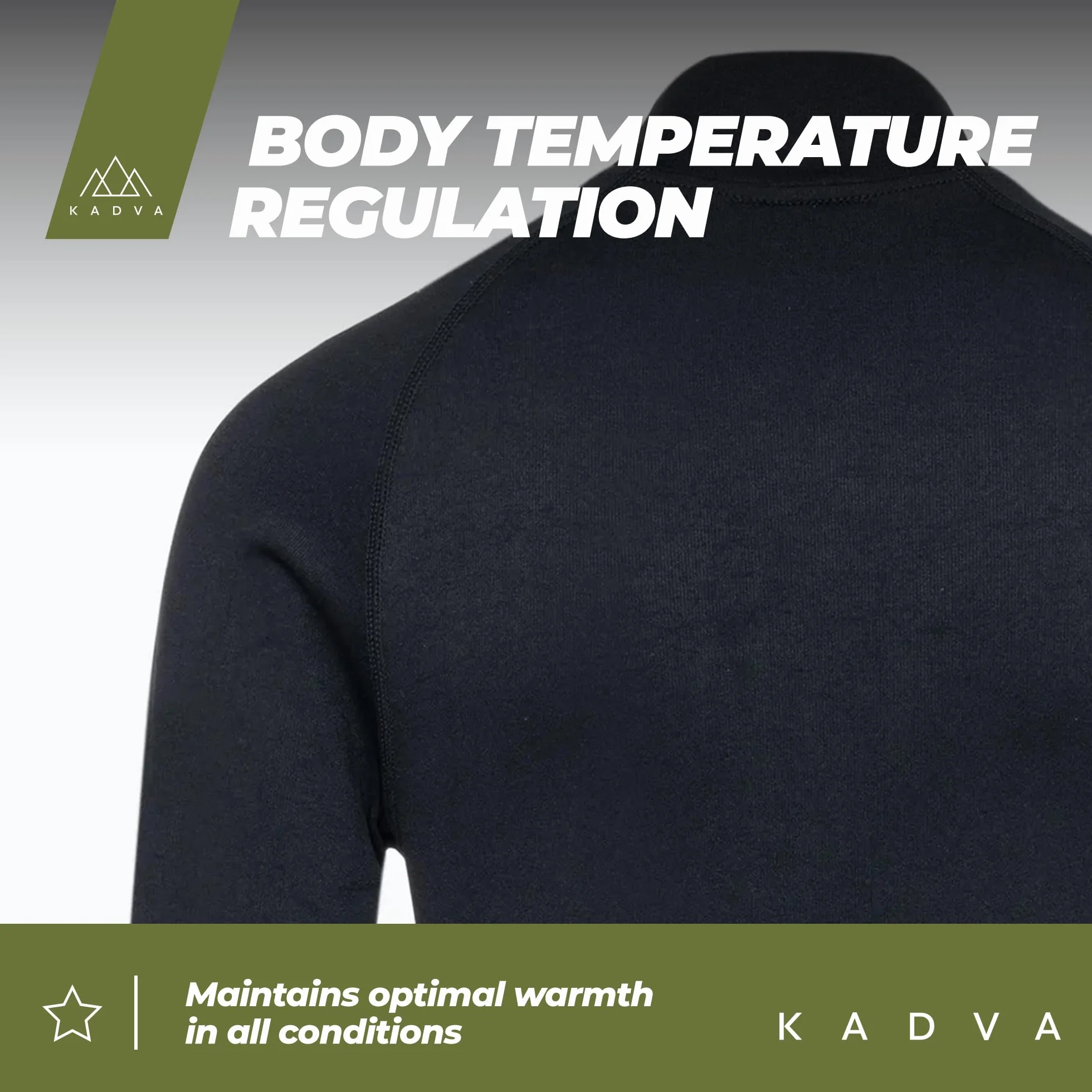 KADVA Komplet Bielizny Termoaktywnej TYROS dla Dzieci Kolor Czarny Rozmiar 152/164 Bielizna na Zimę Reguluje Temperaturę podczas Wysiłku Oddycha i Odprowadza Wilgoć