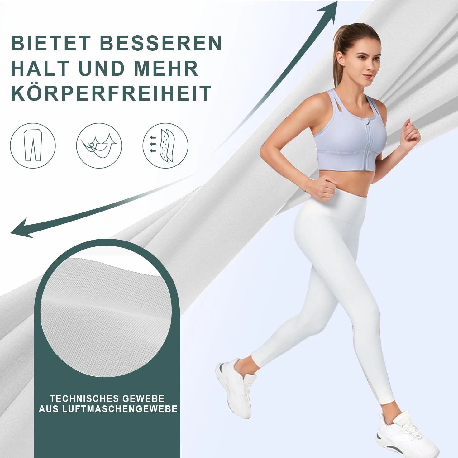 Voarge Legginsy damskie z wysokim stanem, sportowe, oddychające spodnie do jogi, spodnie sportowe do jogi