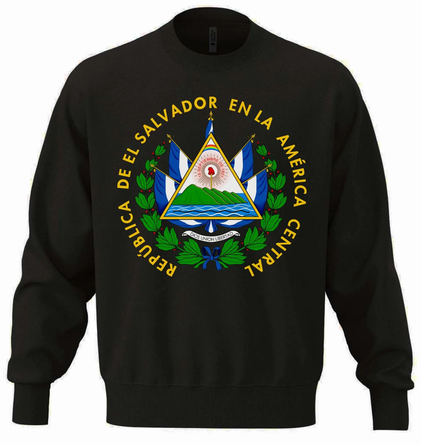 Herb Salwadoru Unisex Oversize mieszanka bawełny ciężka bluza czarna