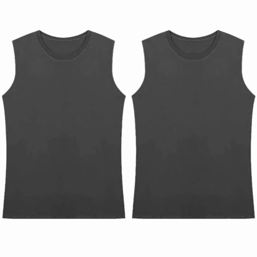 Męskie koszulki bez rękawów Kamizelka Casual Tank Tops, Szary szary, 3XL