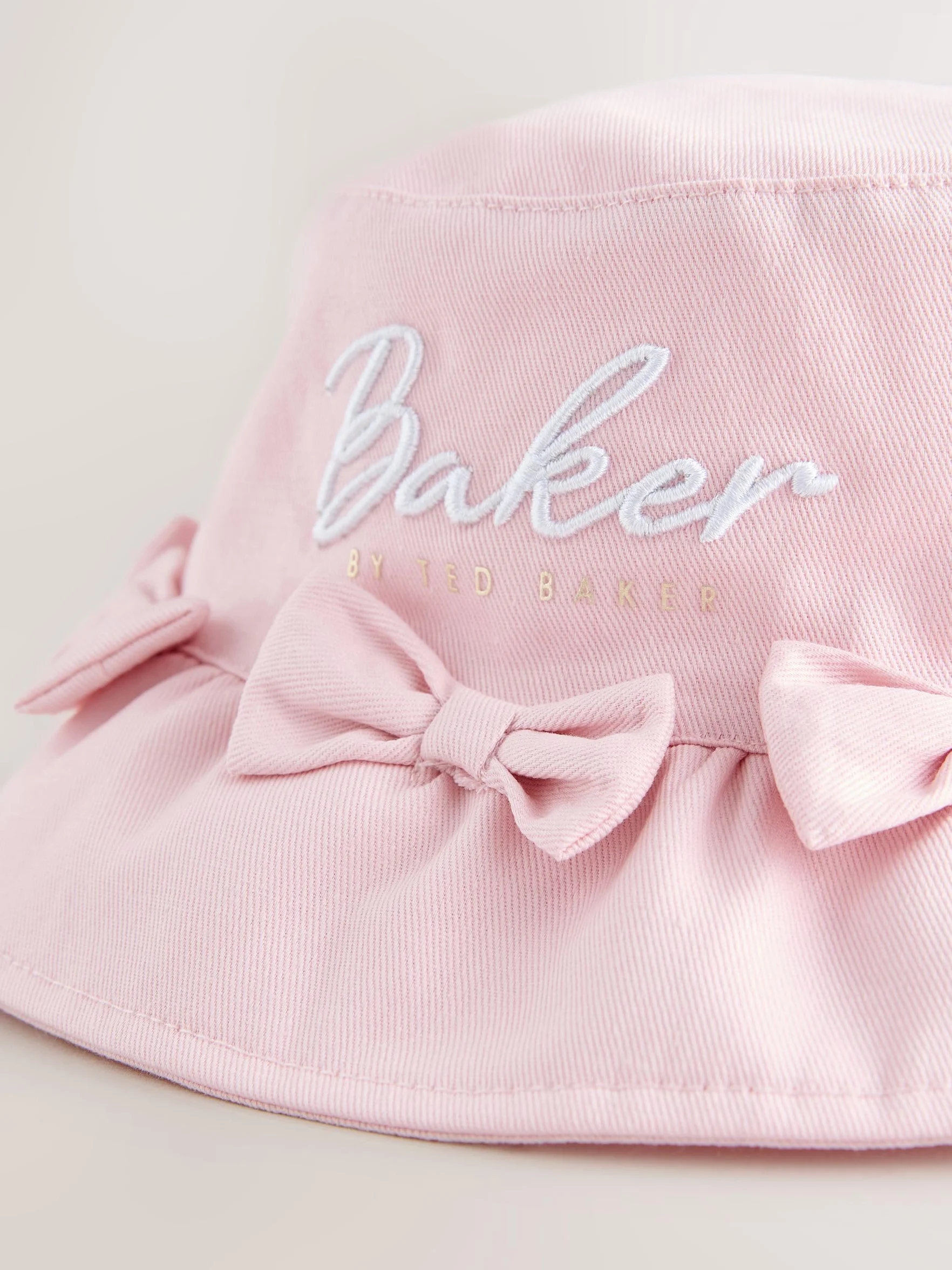 Starsze dziewczynki Różowy kapelusz wędkarski z logo Baker by Ted Baker