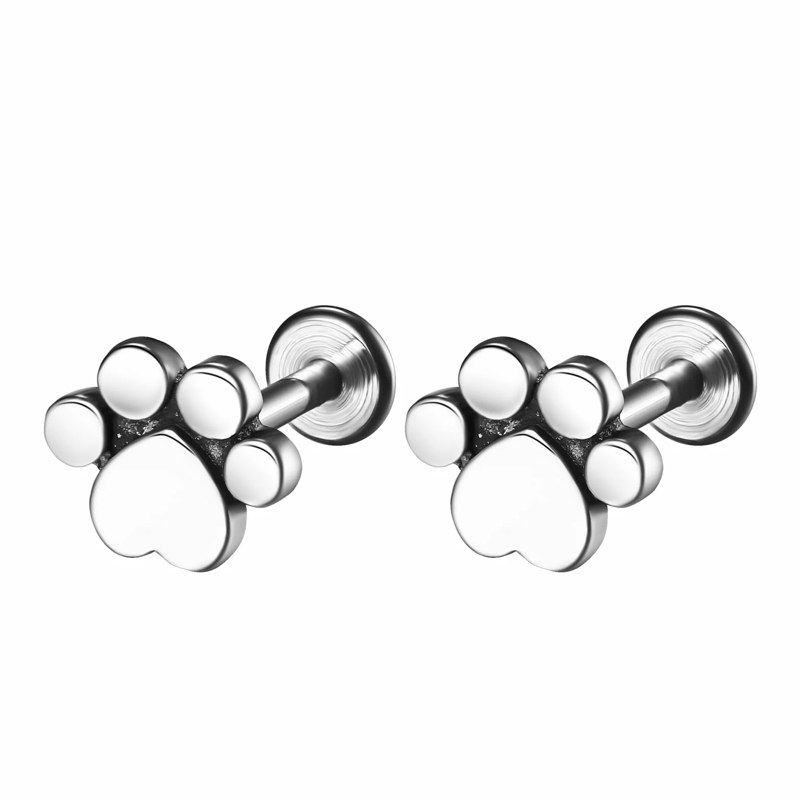 Helix piercing do chrząstki ze stali chirurgicznej tragus kolczyk barbell conch labret srebrny damski