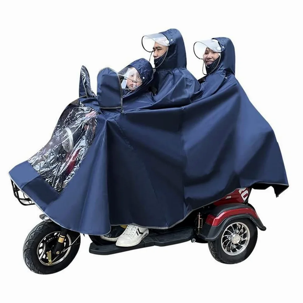 Wodoodporny płaszcz przeciwdeszczowy z kapturem Poncho Pokrowiec na kaptur, ponadgabarytowy motocykl trójkołowy Poncho przeciwdeszczowe Pogrubiający płaszcz przeciwdeszczowy Pojedynczy/podwójny Rowe
