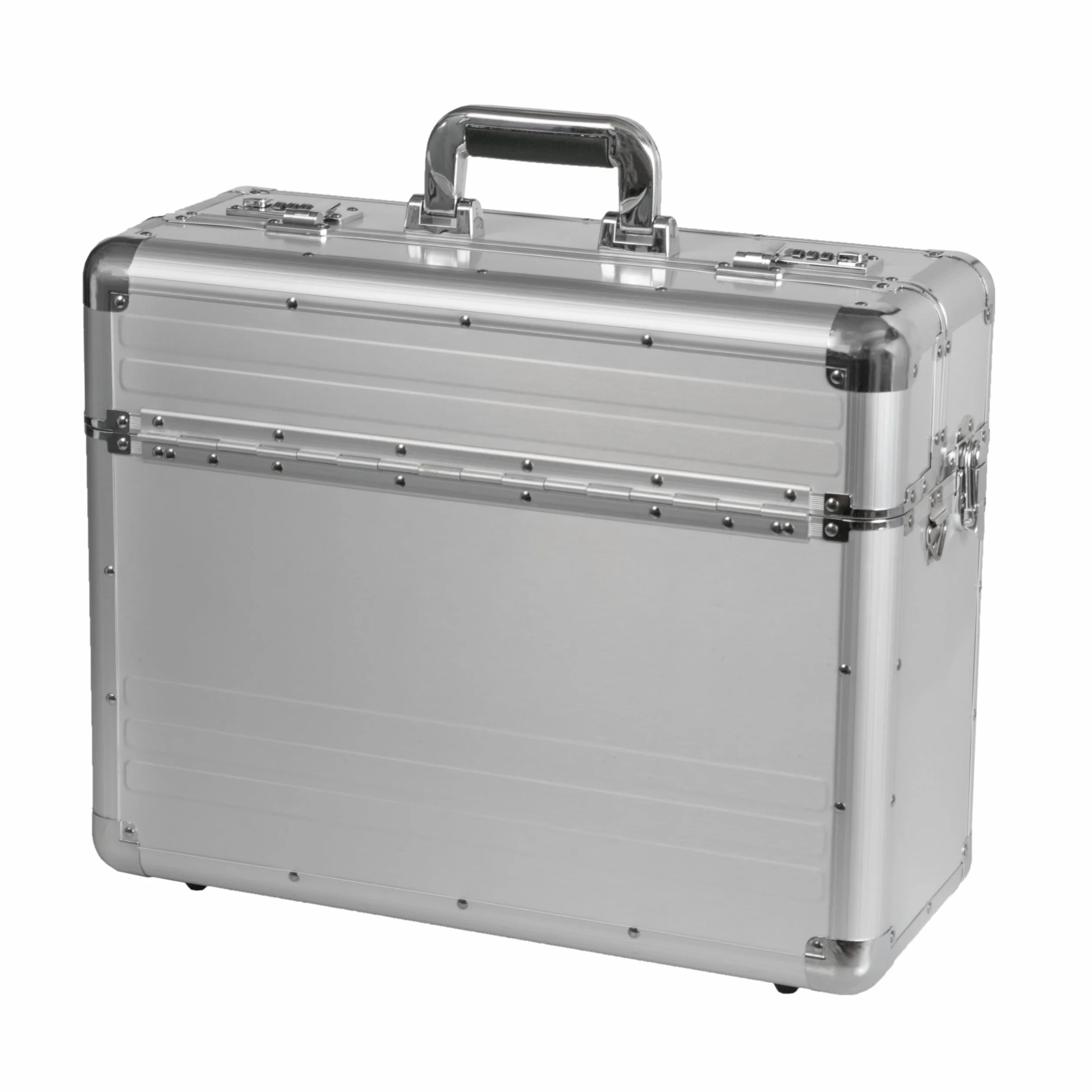 ALUMAXX 45119 Pilotka BETHA - Walizka z Gładkiego Aluminium Na Dokumenty, Aktówka z Zamkiem Szyfrowym, 47 cm, Biznesowa Na Notebooki 17", Srebrna