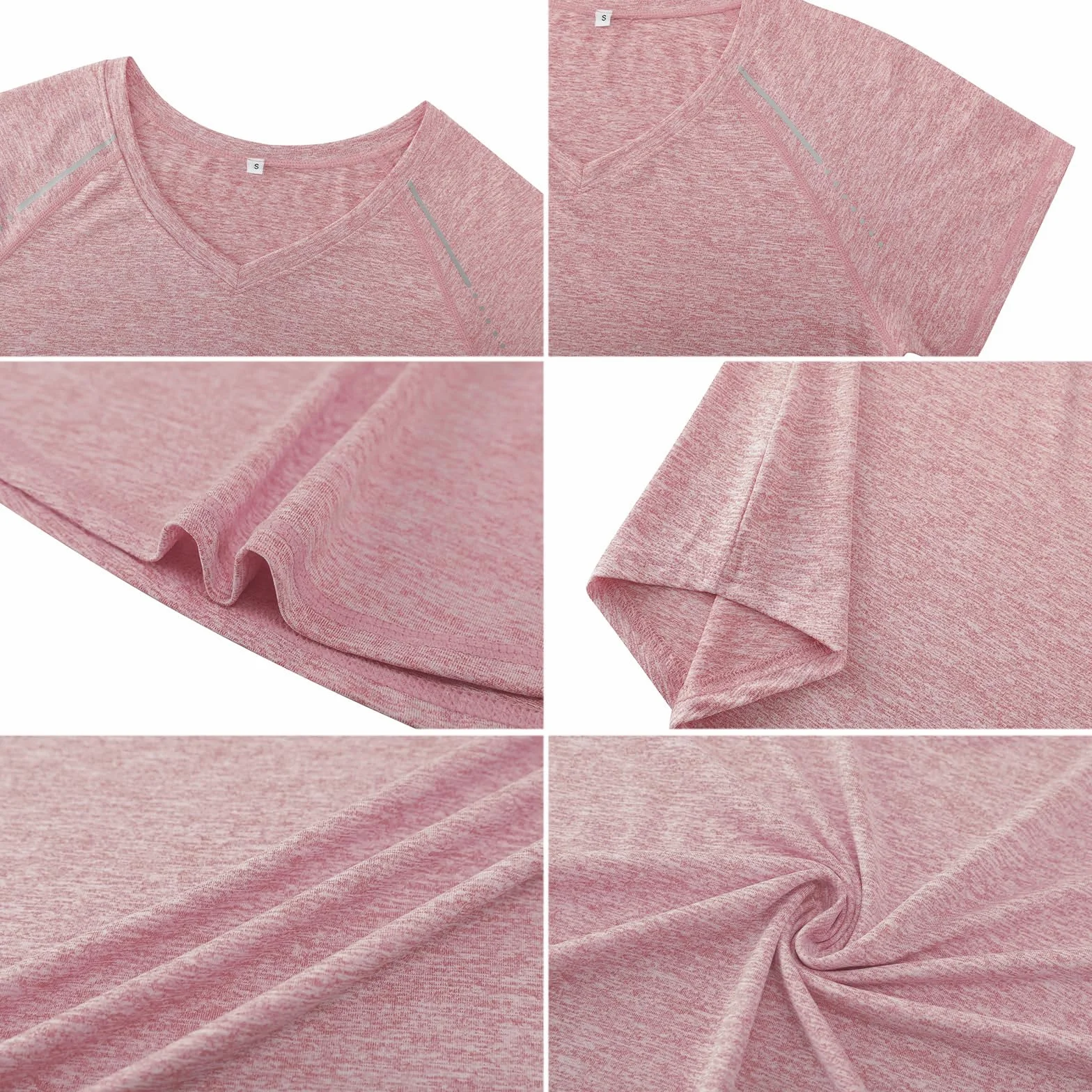 Damska koszulka sportowa szybkoschnąca z odblaskowymi paskami do biegania