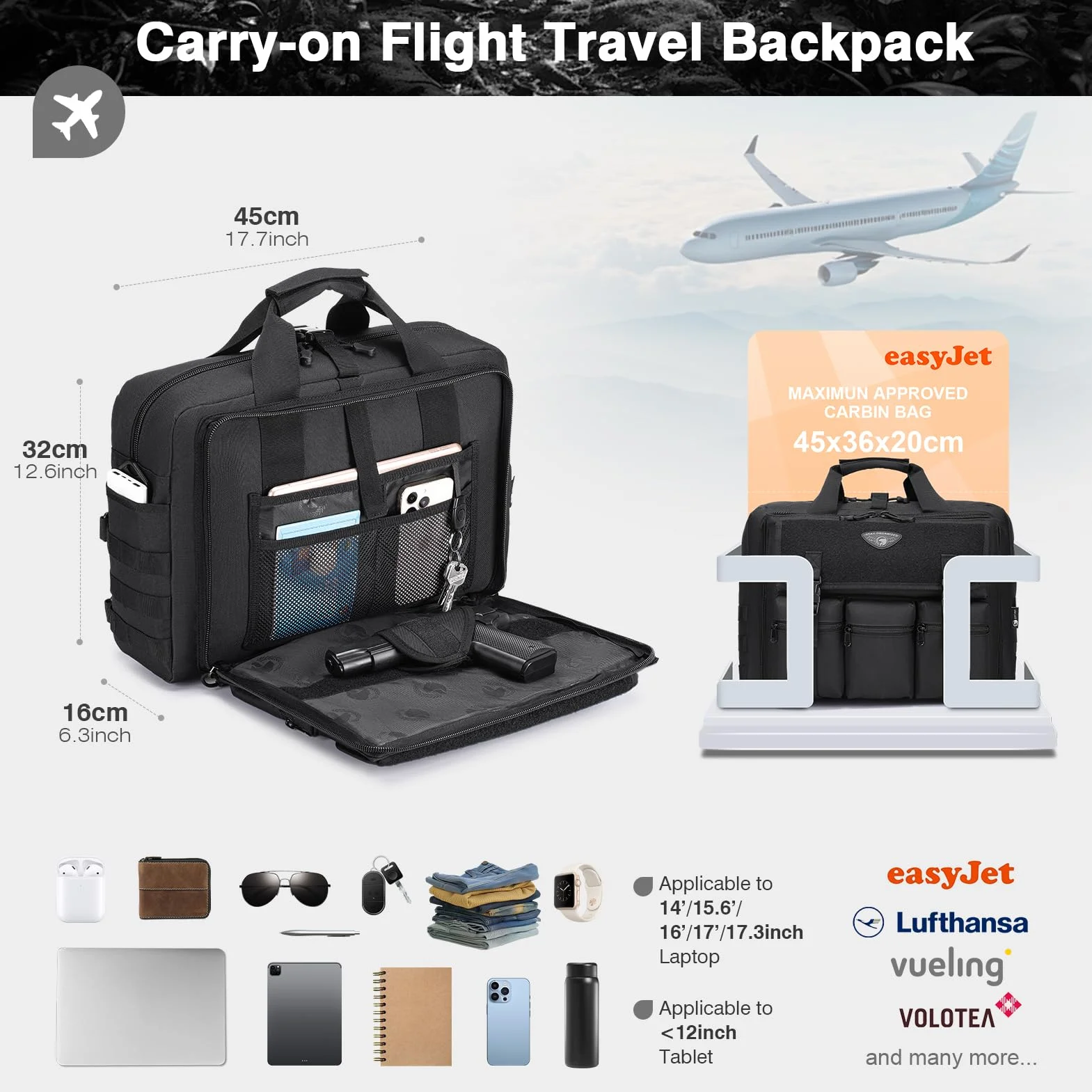 SPAHER Teczka Męska Torba na Laptopa 17,3 Cala Torba do Pracy Biznesowa Taktyczna Wodoodporny Komputer Biurowy Torba Wojskowa Męska Messenger Bag dla Mężczyzn z Regulowanym Paskiem