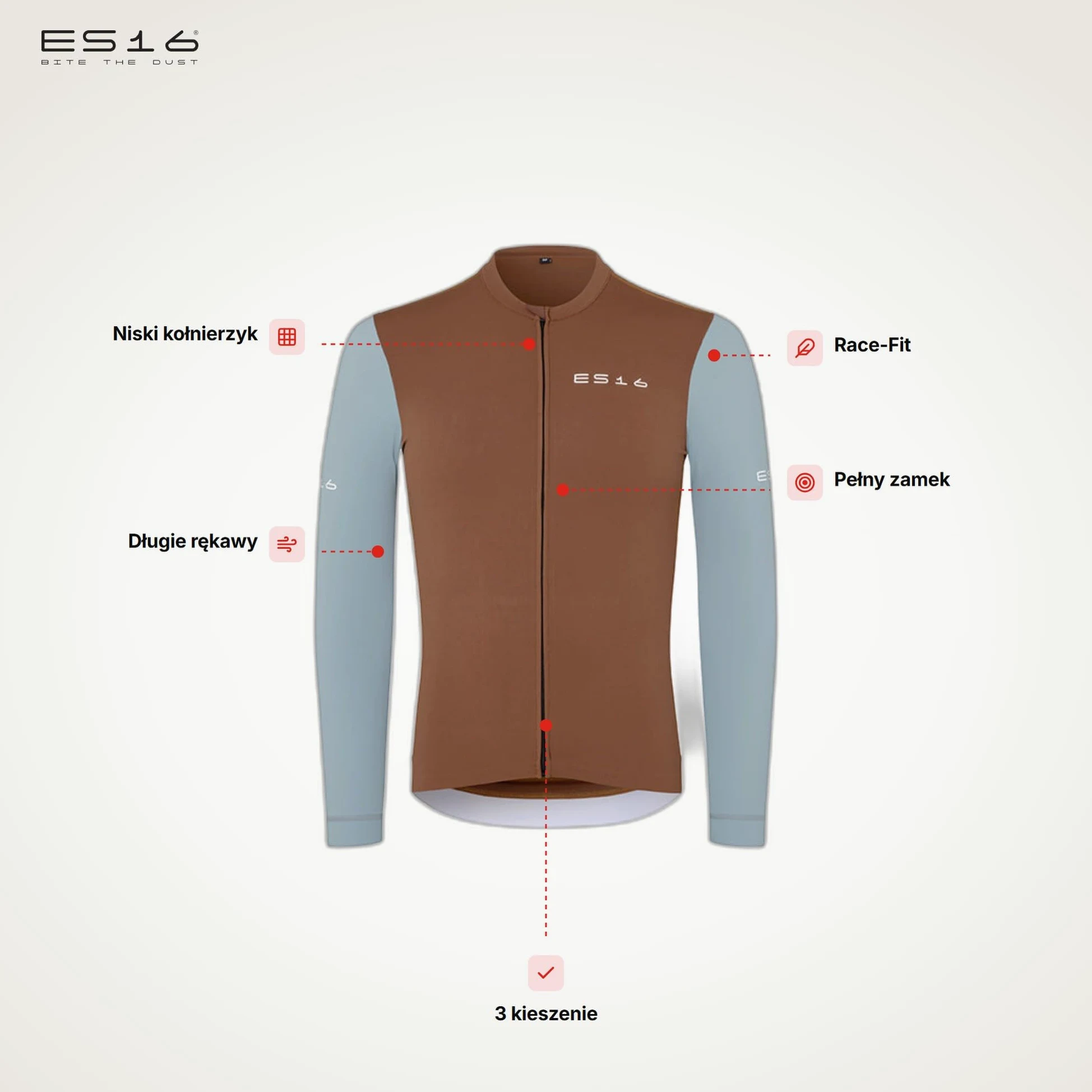 Koszulka Kolarska z Długim Rękawem Męska | Premium Long-Sleeve Cycling Jersey z Wstawkami Mesh, Krojem Race-Fit i Zamkiem – Oddychająca na Sezon Przejściowy