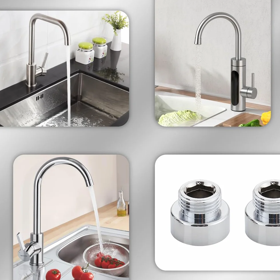 Dreamil Gwint wewnętrzny 3/4" na gwint zewnętrzny 1/2", łącznik rurowy, wysokiej jakości miedziany adapter węża prysznicowego, reduktor, podwójne połączenie śrubowe do podłączenia wody, węża