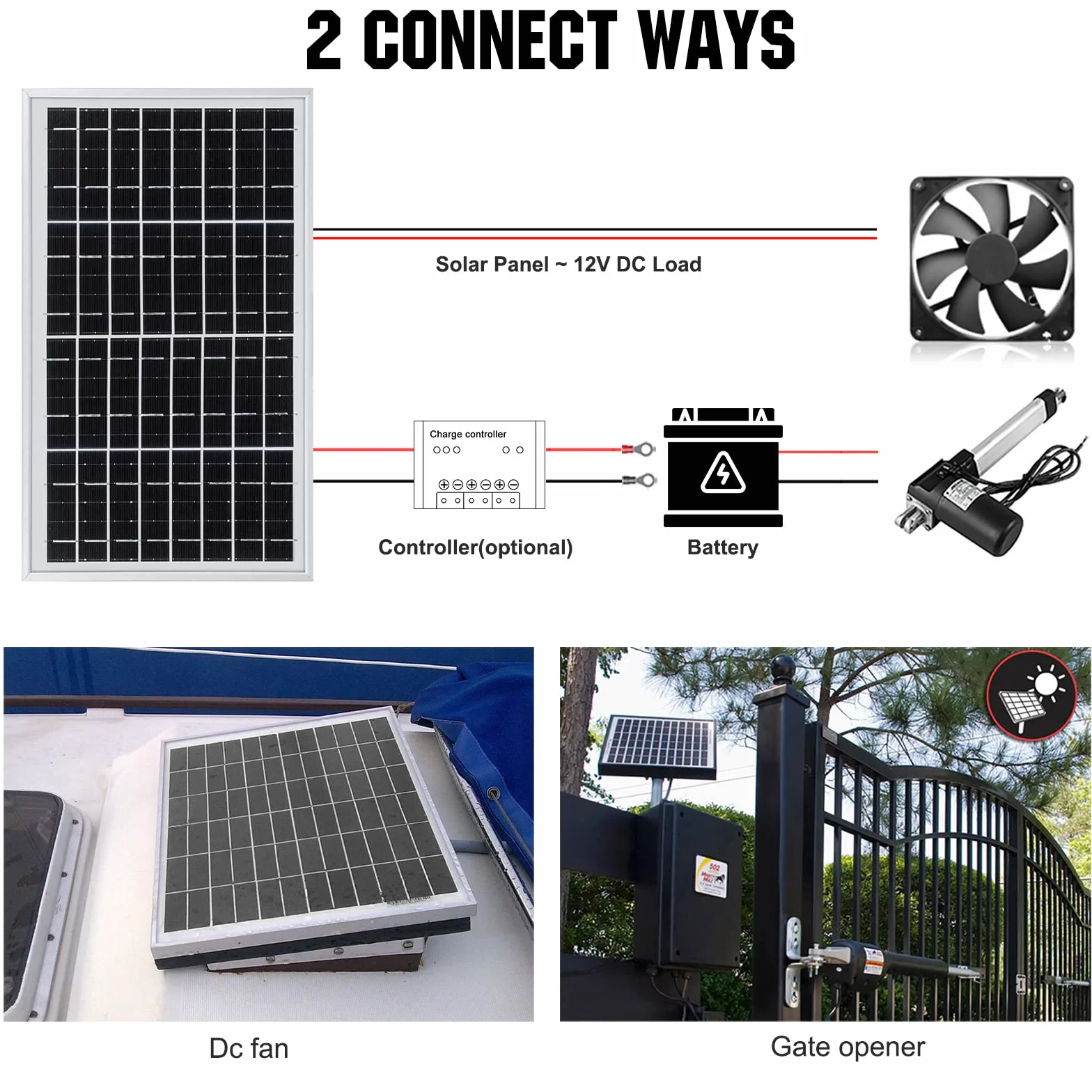 ECO-WORTHY Panel słoneczny 10 W, 12 V, Mono PV, moduł solarny do ładowania baterii 12 V, nadaje się do domku, dachu, ogrodu i przyczepy kempingowej, na kemping