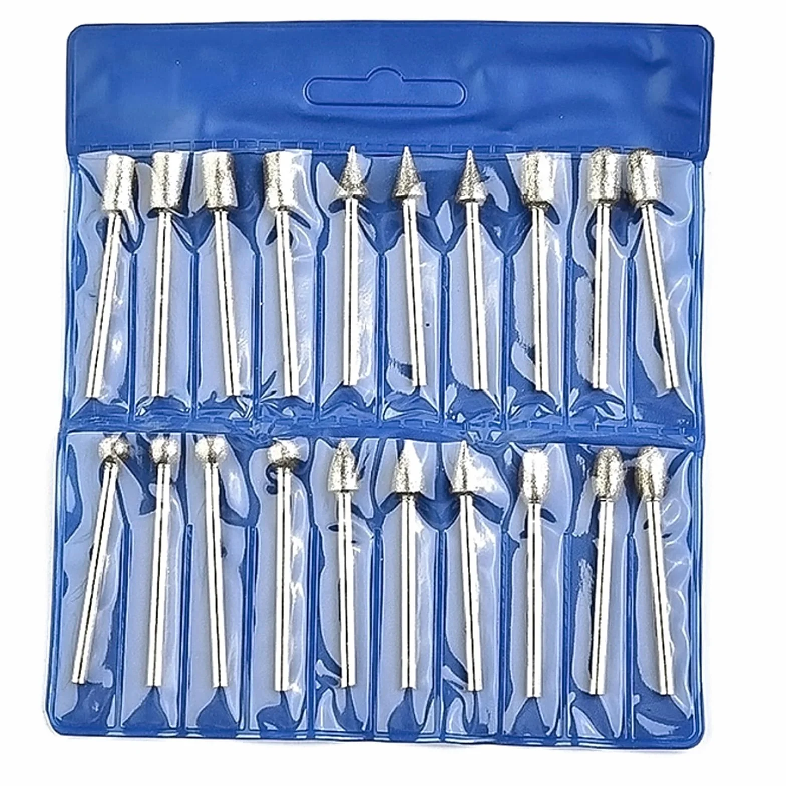 Raheem Diamentowe frezy zestaw 20 sztuk diamentowych pisaków szlifierskich do Dremel, nasadki szlifierskie, diamentowe, z trzonkiem 1/8", do szkła, ceramiki, rzeźbienia, polerowania, grawerowania