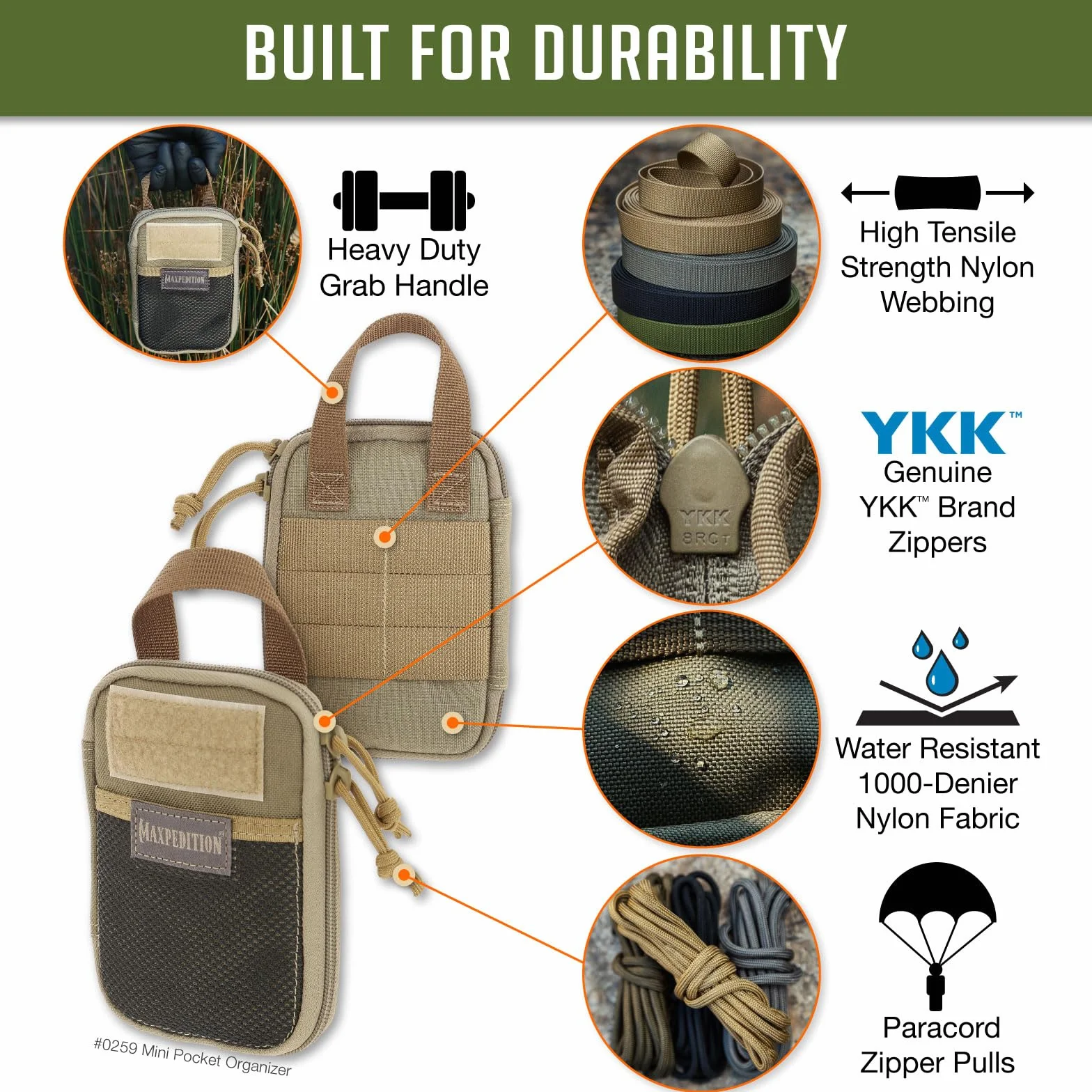 Maxpedition Mini kieszonkowy organizer khaki