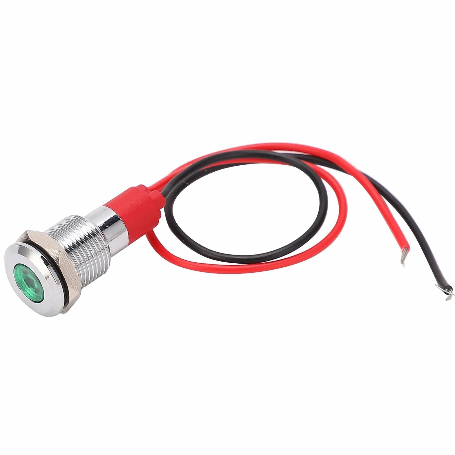 Metalowa Lampka Kontrolna LED Metalowa Lampka Kontrolna LED 10 Mm 220 V, Wodoodporna Zasilanie Mały Przewodowy Mosiądz Niklowany Pyłoszczelna Lampka Sygnalizacyjna 10 Mm Zielony (220 V)