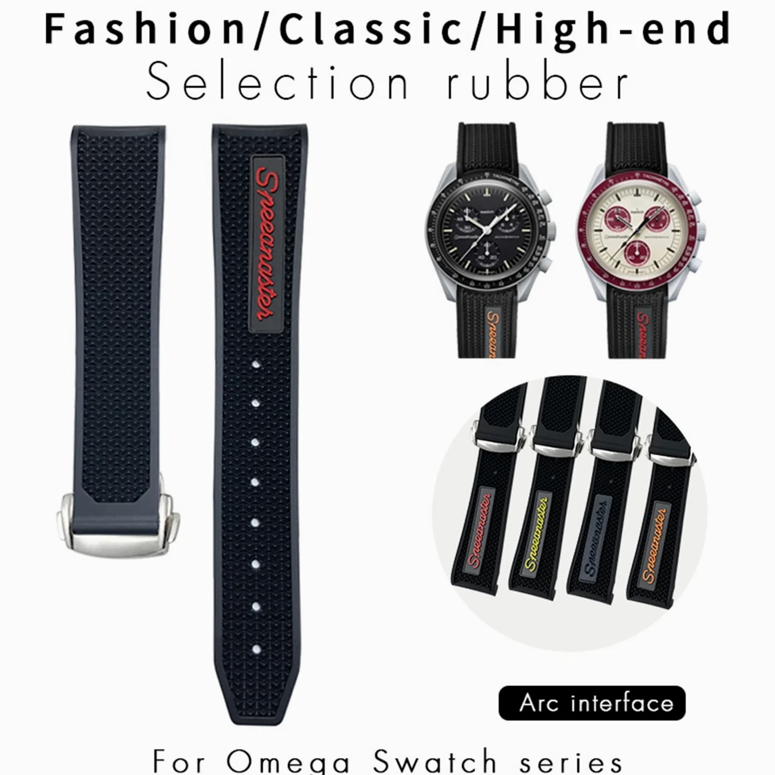 Do Omega Sxwatch Speedmaster 007 Seamaster 300 AT150 damski męski silikonowy pasek do zegarka 18 mm 19 mm 20 mm 21 mm 22 mm silikonowy pasek do zegarków (pomarańczowy spiczasty, 20 mm)
