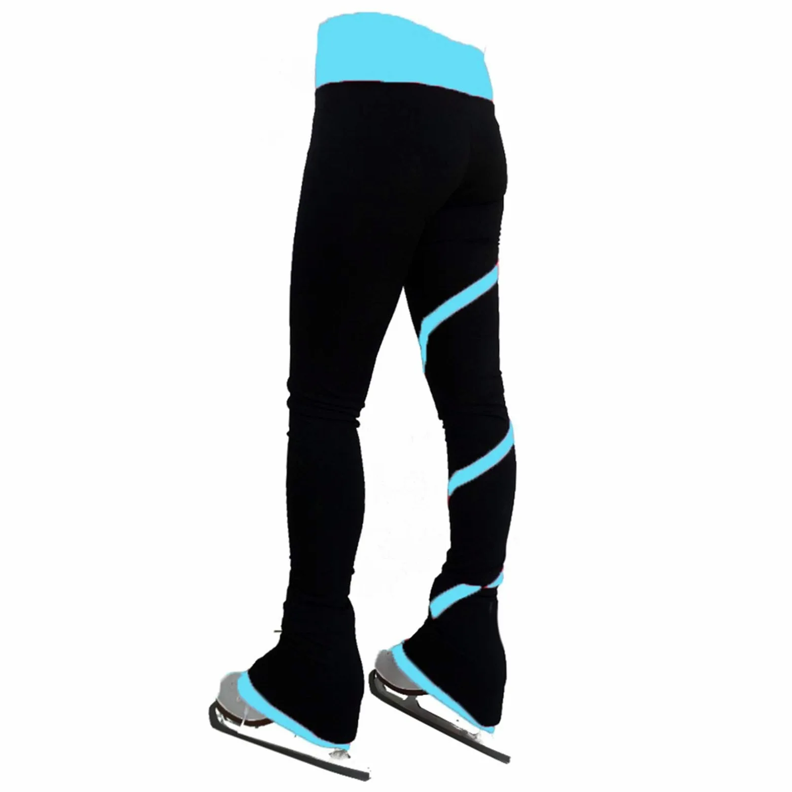 Damskie dziewczęce spodnie do jazdy figurowej, spiralne spodnie do jazdy figurowej, dziewczęce, polarowe legginsy treningowe, odzież sportowa do zawodów treningowych (kolor: A, roz