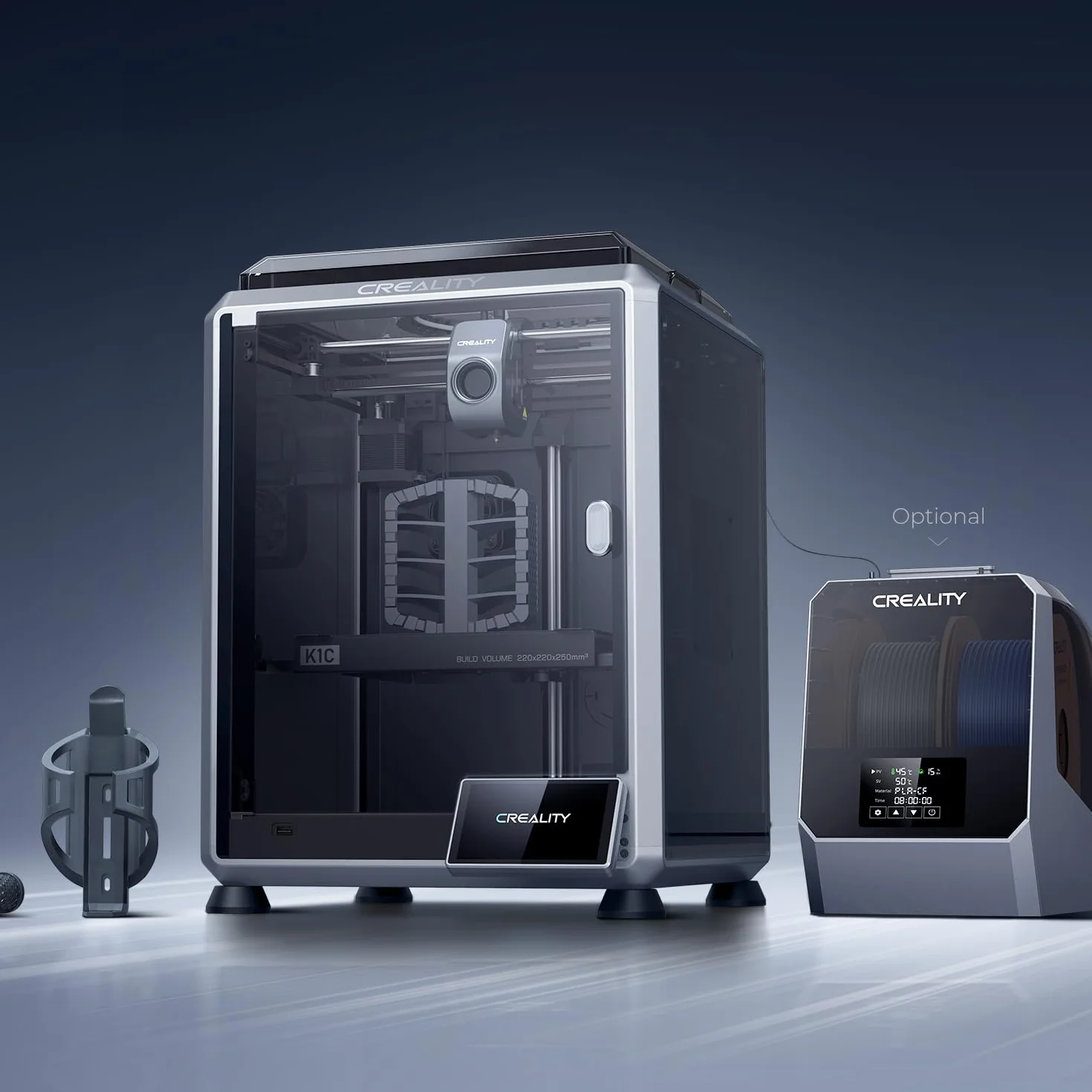 Creality K1C Drukarka 3D, 600 mm/s Szybka, bezzapachowa wytłaczarka, automatyczne poziomowanie kamery AI do drukowania w 300°C, tryb cichy R Drukowanie 3D z włókna węglowego 220 * 220 * 250 mm