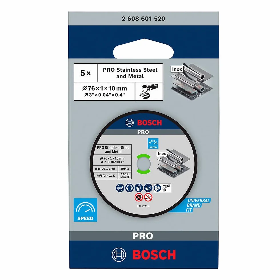 Bosch Accessories 5 sztuk ściernic Expert for Inox (do stali szlachetnej, 76 x 10 x 1 mm, akcesoria do szlifierki kątowej)