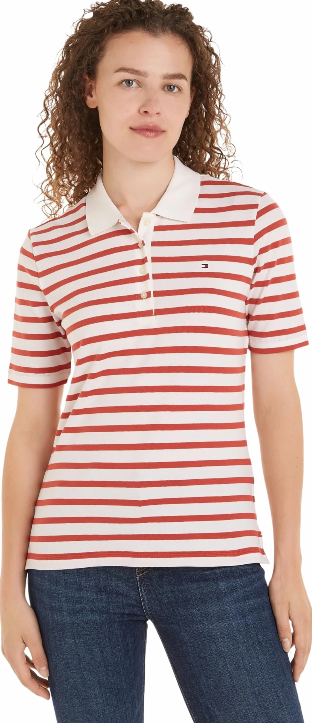 Tommy Hilfiger S/S Polos Kobiety 1985 Reg Pique Stripe Polo Ss