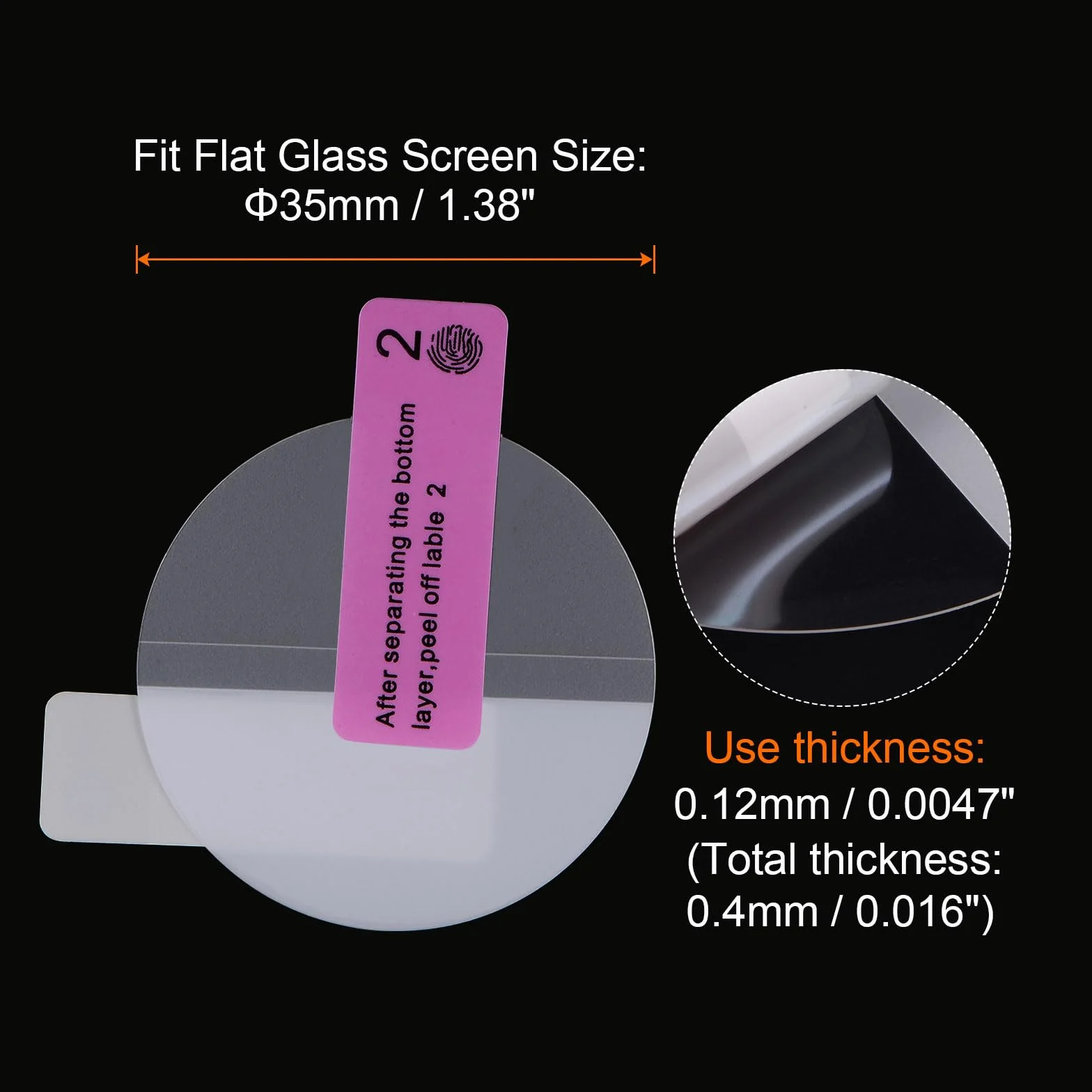 QUARKZMAN 3 sztuki folii ochronnych na wyświetlacz 35 mm HD High Definition, odporne na zarysowania, wodoodporne, ultra cienkie, TPU, uniwersalna folia ochronna na ekran smartwatcha, ze ściereczką,