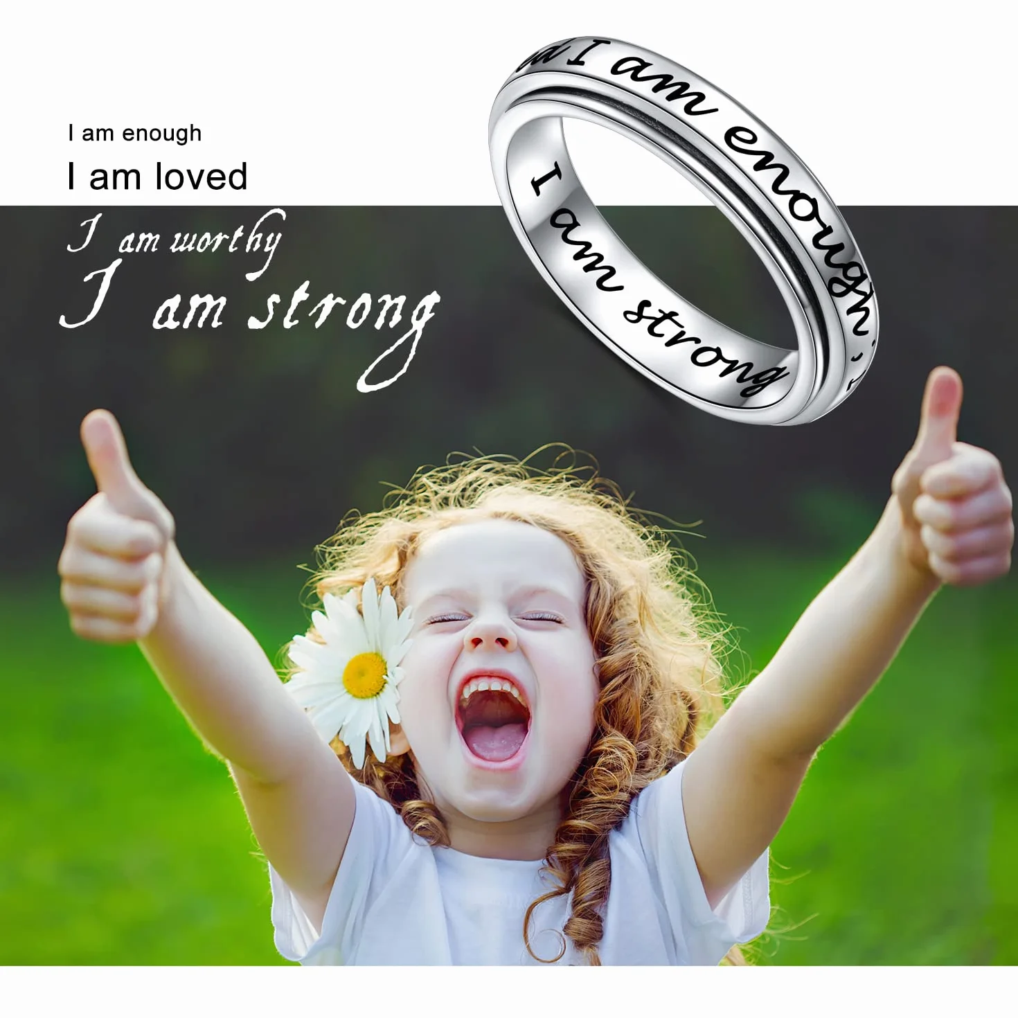 Spinner Ring pierścionek ze srebra 925 antystresowy ADHD autyzm