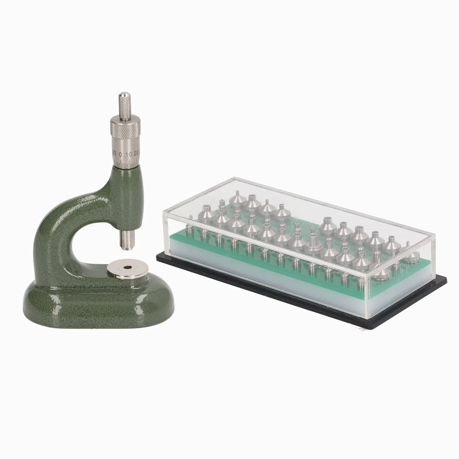 Yosoo Health Gear Zestaw Narzędzi do Naprawy Zegarków, Aluminiowy Stop do Zamykania Dekielków Zegarków z 48 Matrycami, Narzędzie Jubilerskie dla Zegarmistrzów