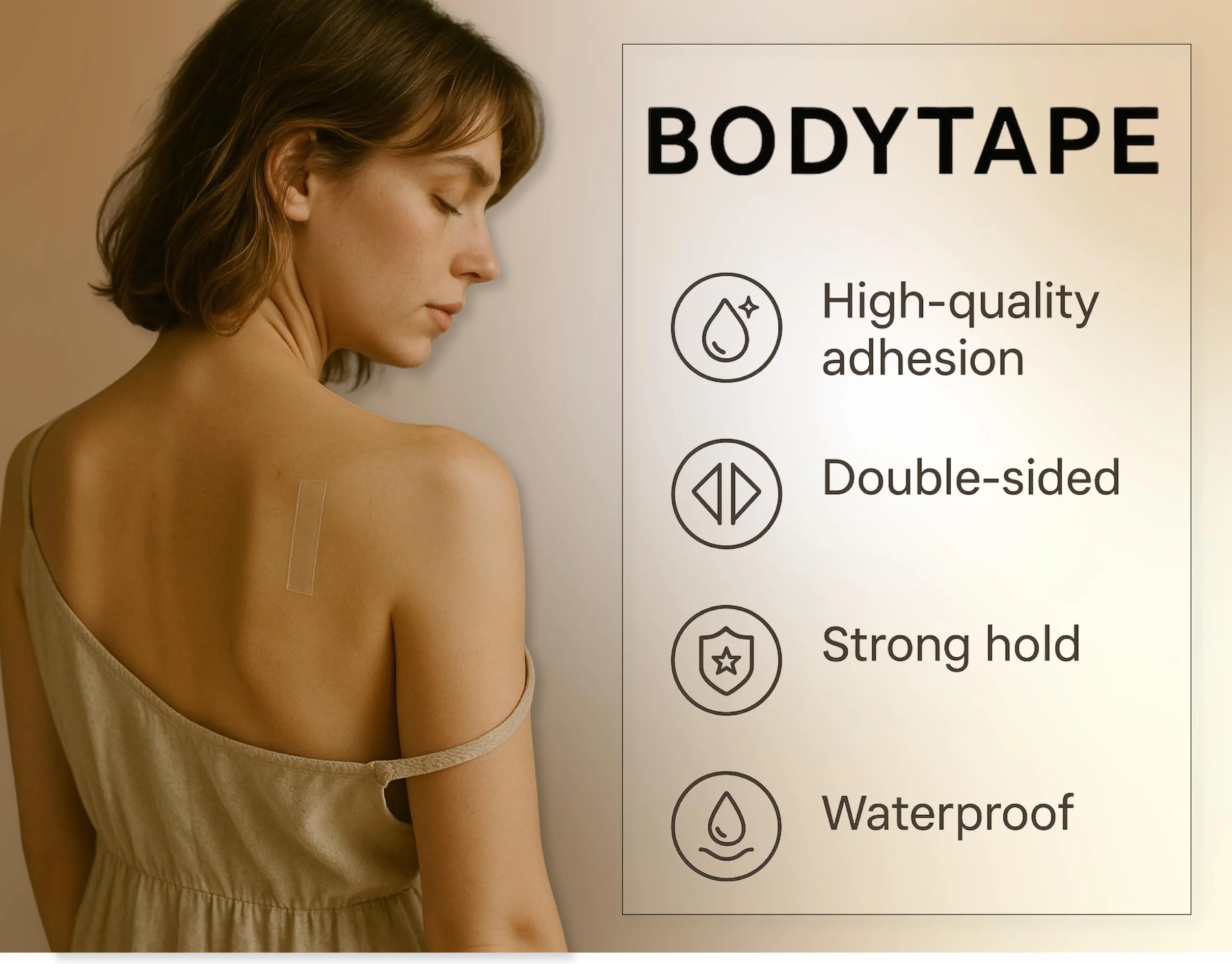 Dpm tape - Body Tape - Przezroczysta dwustronna taśma klejąca na dekolty, paski na ramię i odzież, hipoalergiczna z certyfikatem ISO, bez pozostałości, przenośna, 40 sztuk