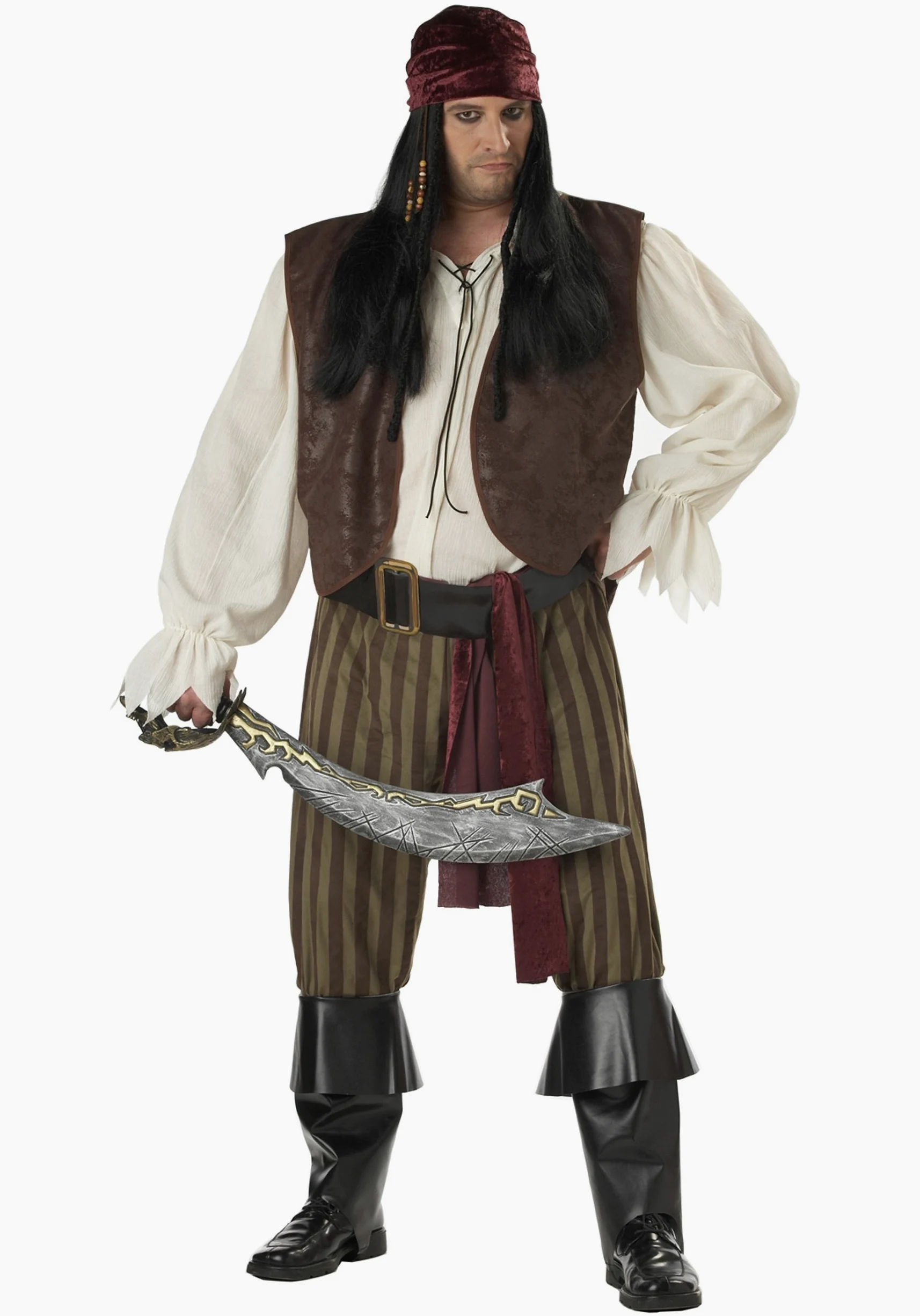 Rogue Pirate duży rozmiar kostium fantazyjny brązowy 122 cm - 130 cm