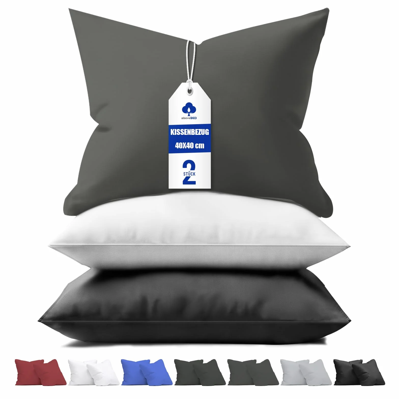 Poszewka Na Poduszkę 40 × 40 Zestaw 2 szt. – Poszewka Na Poduszkę 40 × 40 Gris Z Zamkiem Błyskawicznym 100 % Mikrofibra, Miękka, Oddychająca I Nadająca Się Do Prania