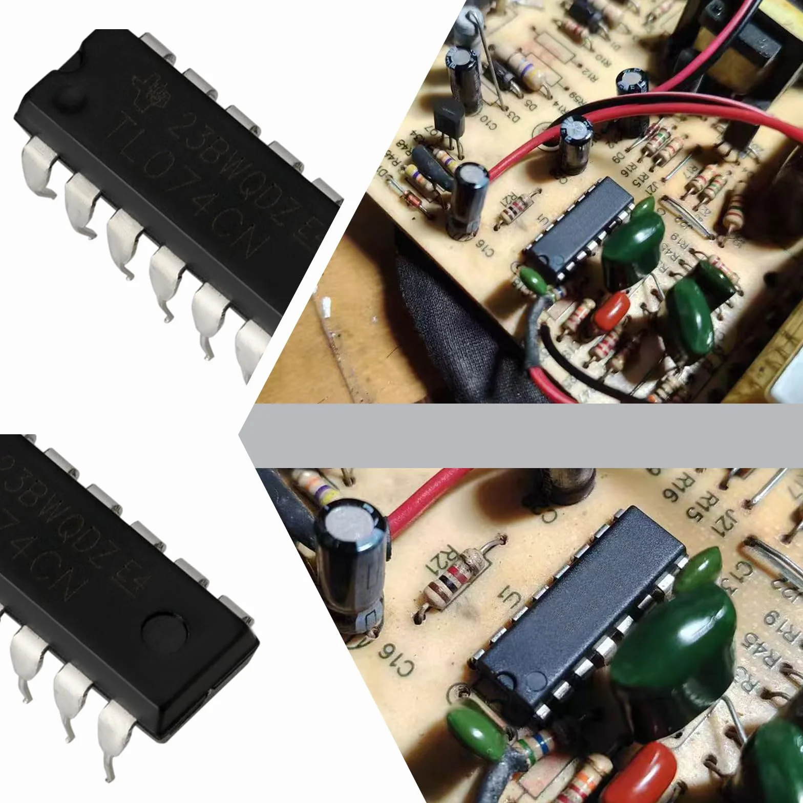 OTOTEC 20 szt. TL074CN wzmacniacz operacyjny zamiennik TL074 wzmacniacz operacyjny układ scalony DIP-14 niski poziom hałasu JFET chip wejściowy do przetwarzania sygnału audio