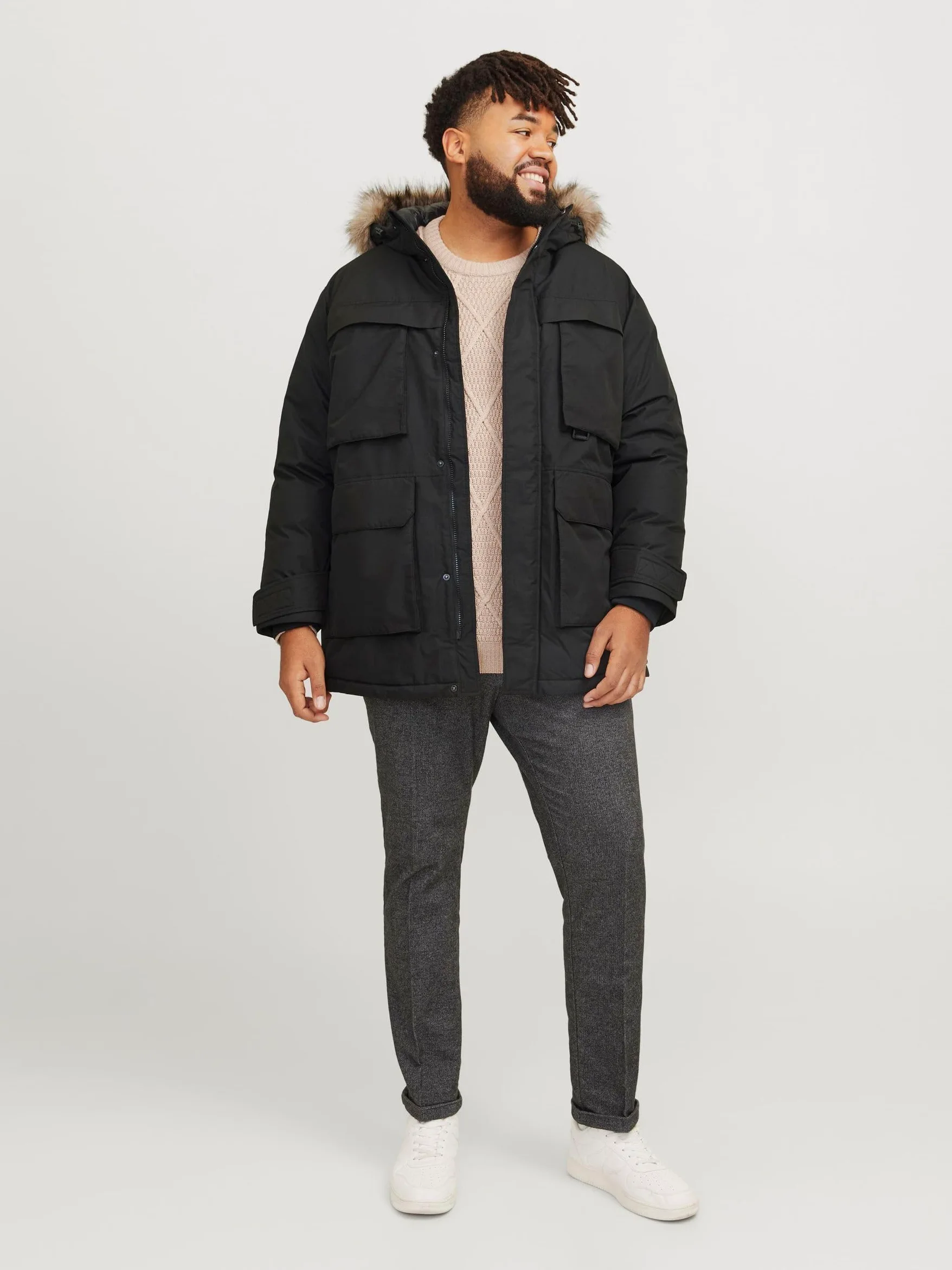 JACK & JONES Męska parka Plus Size Parka