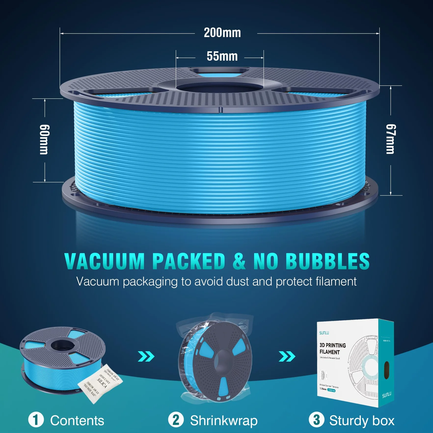 SUNLU PLA+ jedwabny filament 3D, błyszczący metaliczny jedwabny filament 3D, 1,75 mm, wytrzymały filament PLA PLUS do drukarki 3D, szpula 1 kg, jedwabne jasne złoto