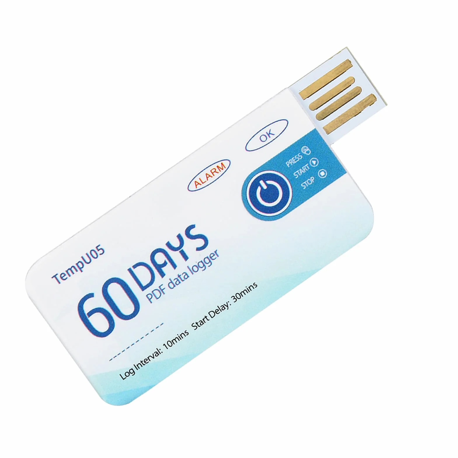 Rejestrator Temperatury, Przechowuj 10000 Danych Rejestrator Temperatury USB o Wysokiej Czułości dla Produktów Chemicznych do Procesu Przechowywania żywności (TempU05)
