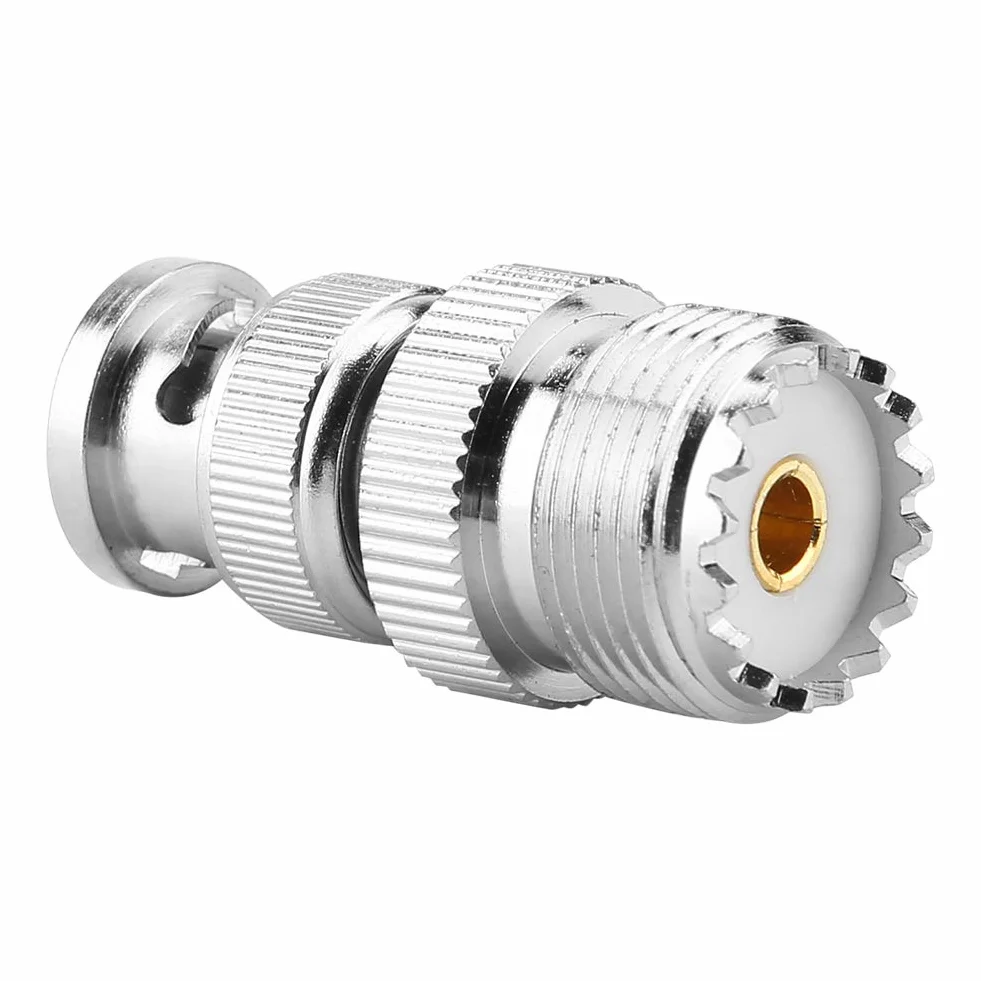 2 szt. Adapter Koncentryczny RF BNC Wtyk Męski na UHF SO239 PL-259 żeńskie Złącze Kabla Typu Jack