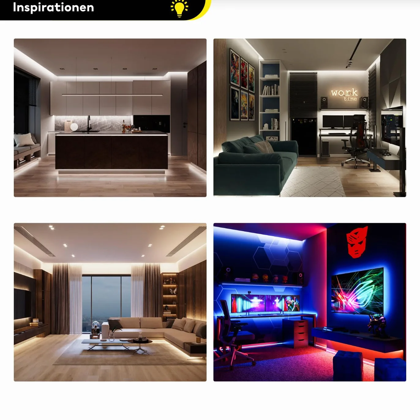 Profil aluminiowy do taśm LED | 200 cm | 2m | Profil natynkowy | w zestawie osłona + akcesoria | dla 12 mm taśm LED (Profil aluminiowy CZARNY z mleczną osłoną) | Leine