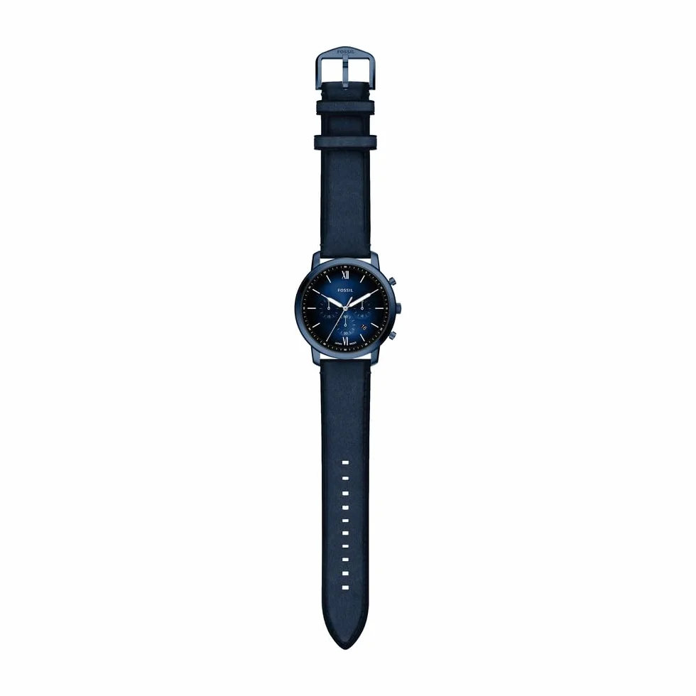 Fossil Neutra FS6168 męski zegarek ze stali nierdzewnej 44 mm, niebieski