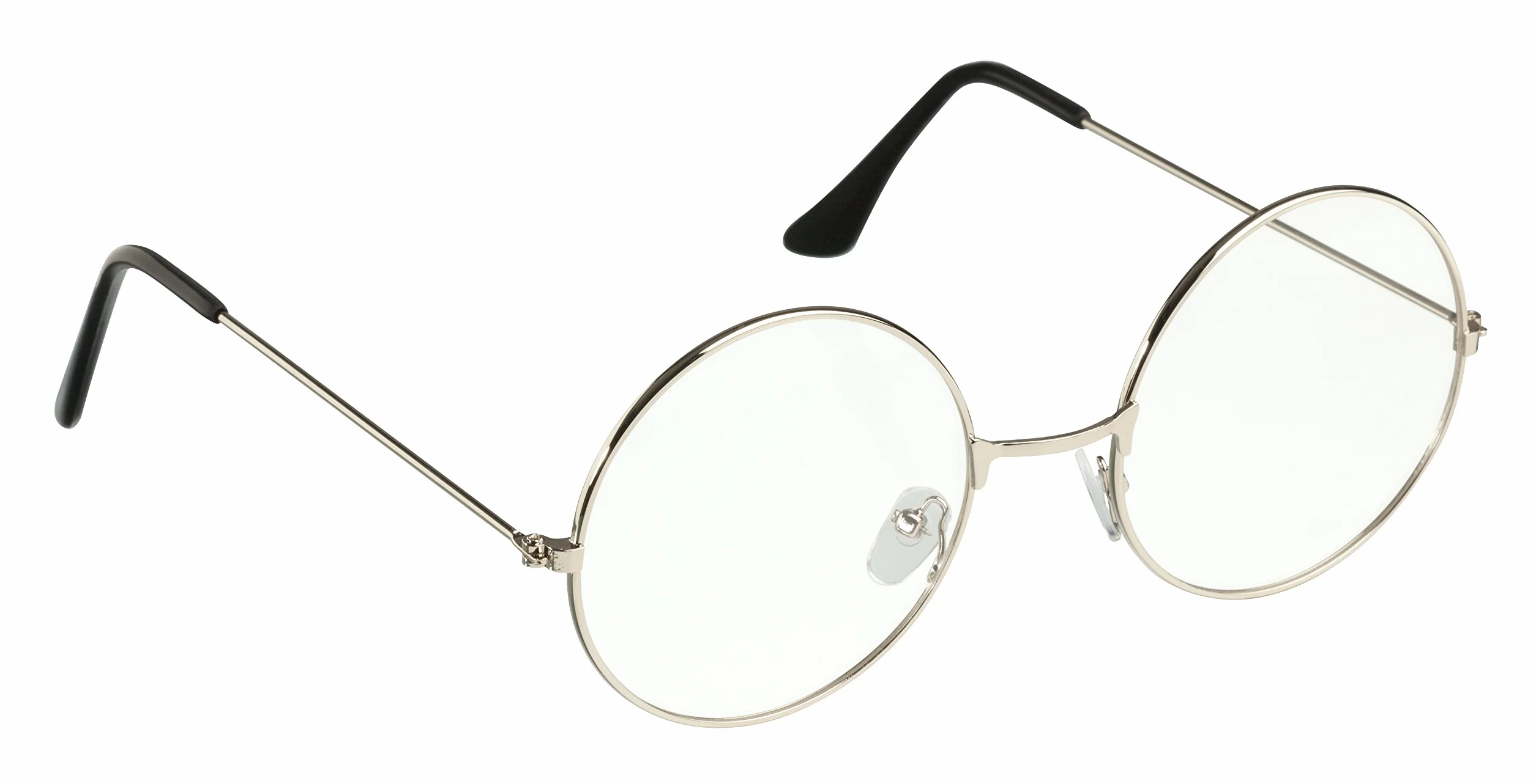 TRIXES Okulary z okrągłymi szkłami – Beatles retro styl lat sześćdziesiątych XX wieku szkło przezroczyste - okrągłe okulary jako uzupełnienie kostiumu Cosplay Retro Party Geek okulary akcesoria do