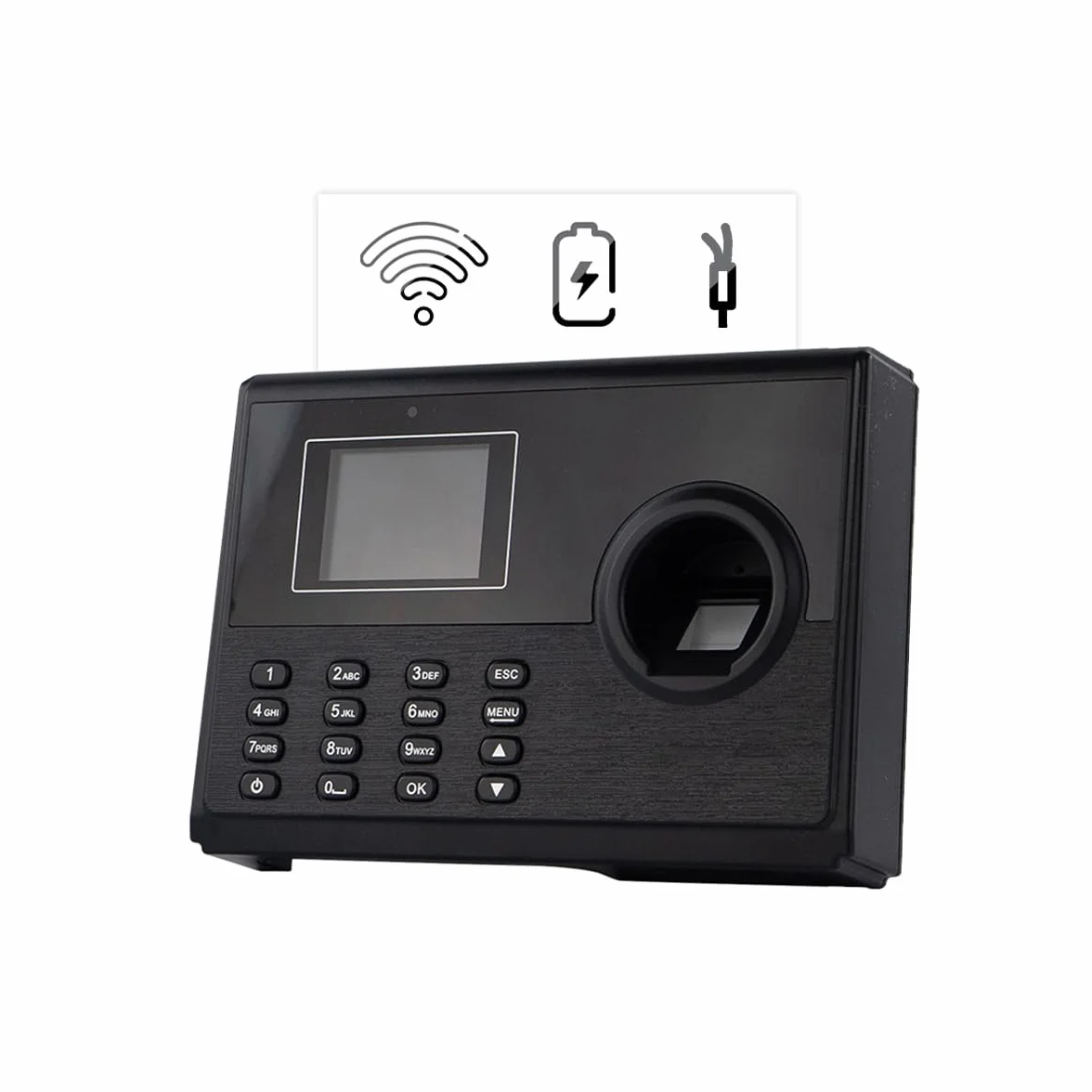 HDWR TimeLok-400NWEPBI, wskaźnik, LAN + WiFi, dodatkowa bateria, Wiegand IC, odcisk palca, weryfikacja karty/rolki RFID, 125 kHz i 13,56 MHz, do 3000 pracowników
