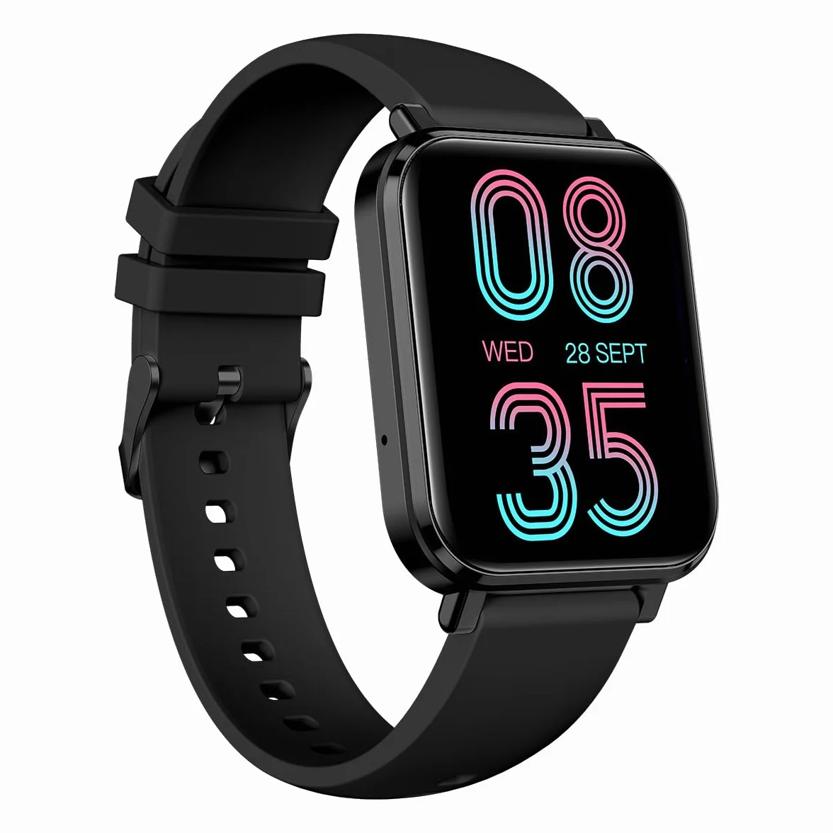 myPhone Watch LS wodoodporny, elegancki, sportowy, wytrzymały smartwatch, czarny, z dużą baterią do 10 dni, Czarny, 1.85, Pasek.