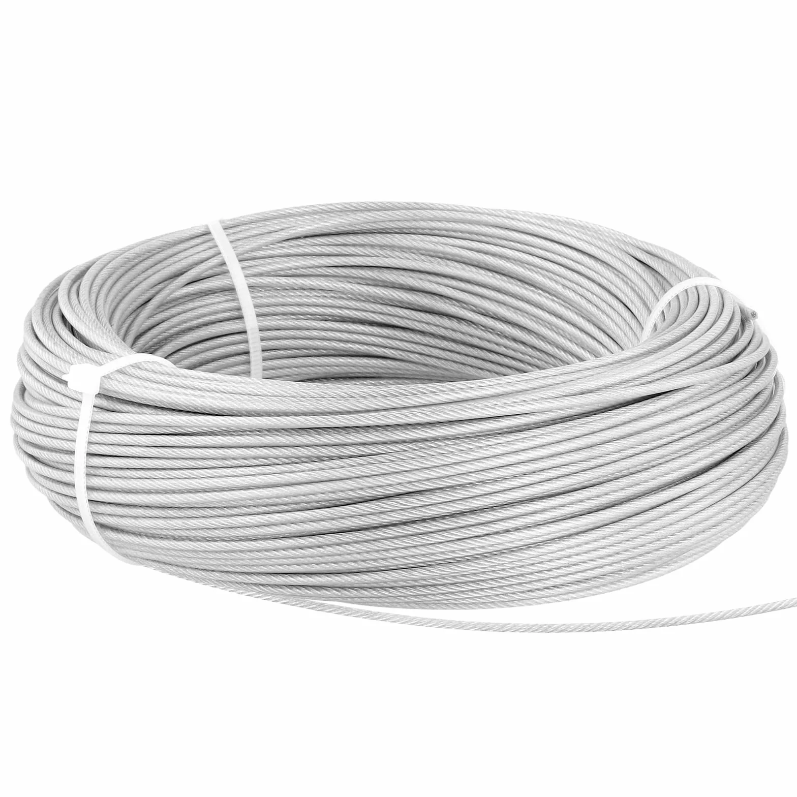 Linka stalowa 70 m, os?oni?ta linka stalowa 2 mm, stal nierdzewna 304, zestaw z 10 zaciskami kablowymi, 10 linami drucianymi i 8 tulejkami aluminiowymi, drut ze stali nierdzewnej, linka