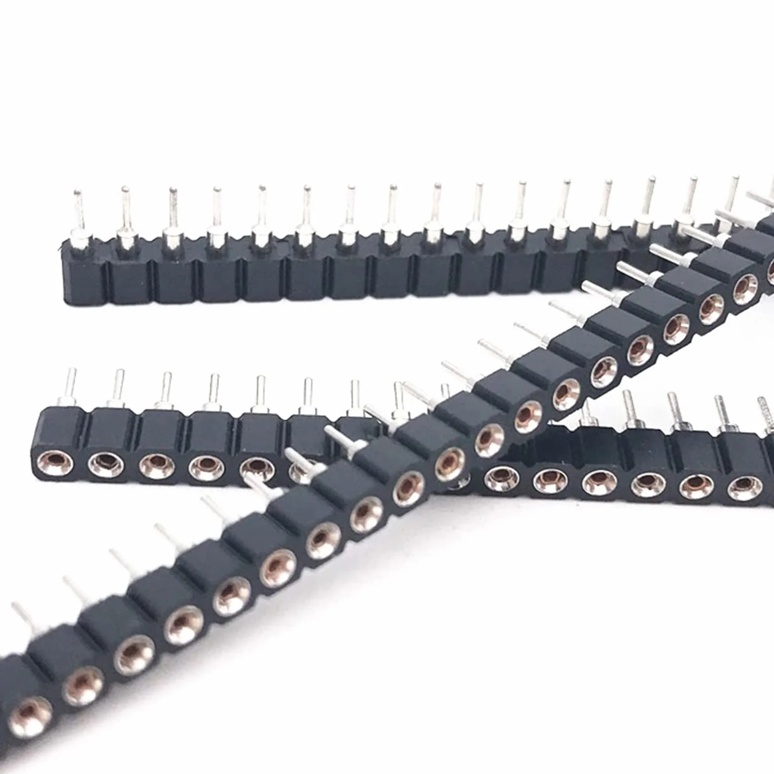 5 szt. 1 x 40 P 2,54 mm okrągły otwór żeński nagłówek cyna pojedynczy rząd 40 pinów PCB IC kryształowe złącze gniazda
