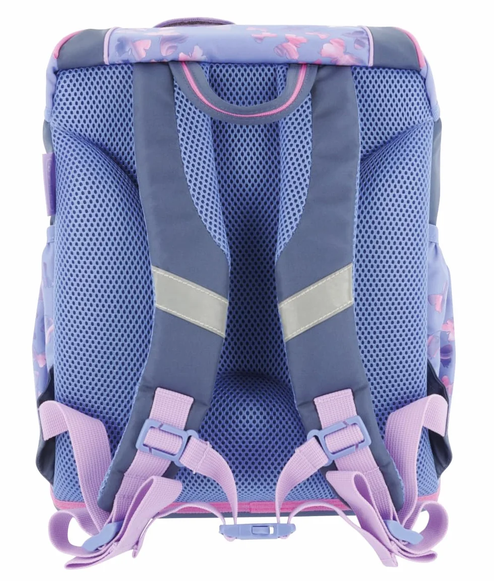 Herlitz Tornister Ultralight Dziecięc Butterfly Paradise z wyposażeniem | Plecak Szkolny jednokomorowy | Organizer Dla Ucznia Dzieci | Sztywne Plecy | Wytrzymały 15l 800g